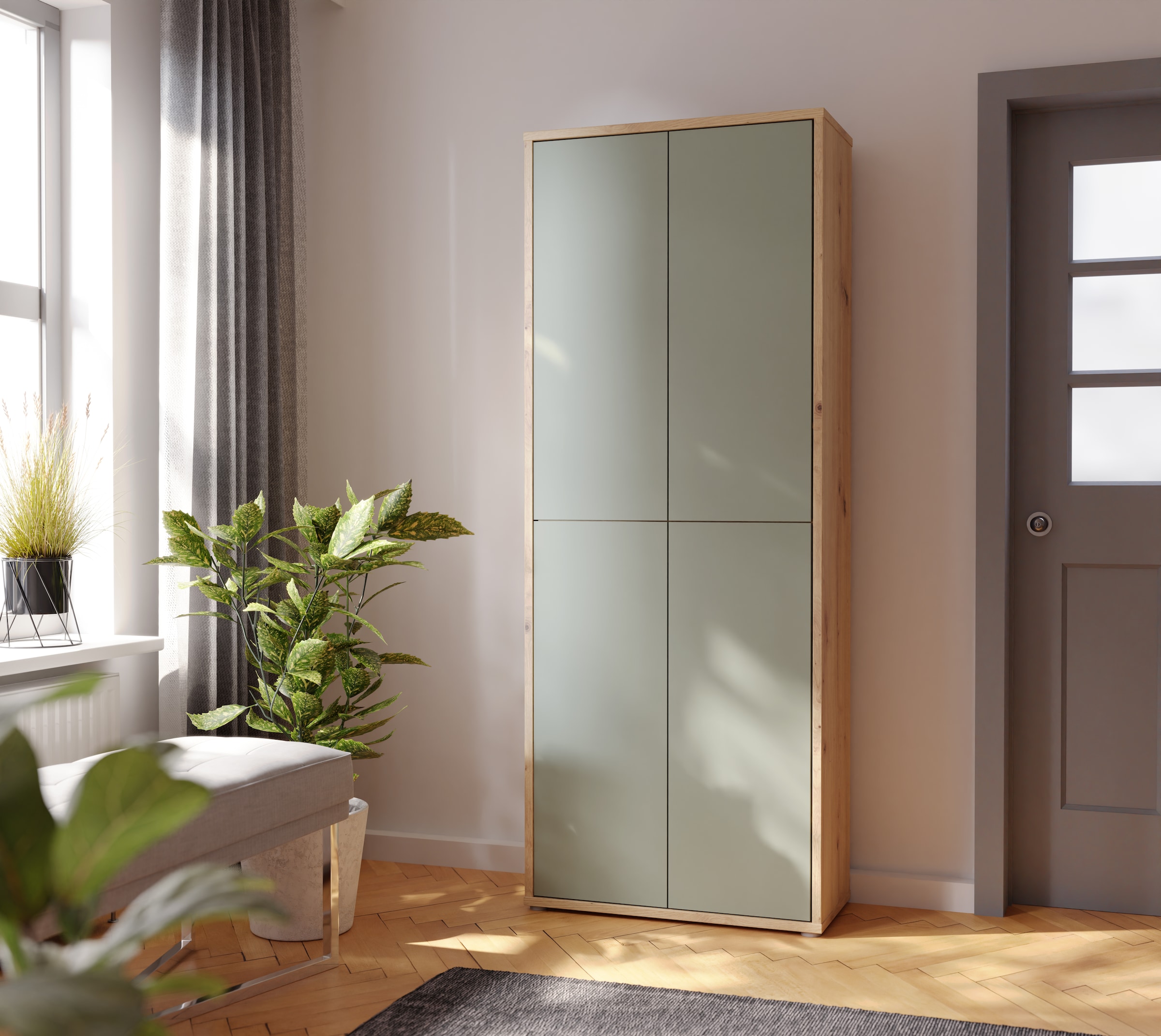 FORTE Schuhschrank »Alice Springs«, (B/H/T 74,5/191,9/34,9 cm), Stauraumschrank, Mehrzweckschrank, Breite 74,5 cm, mit 8 Böden