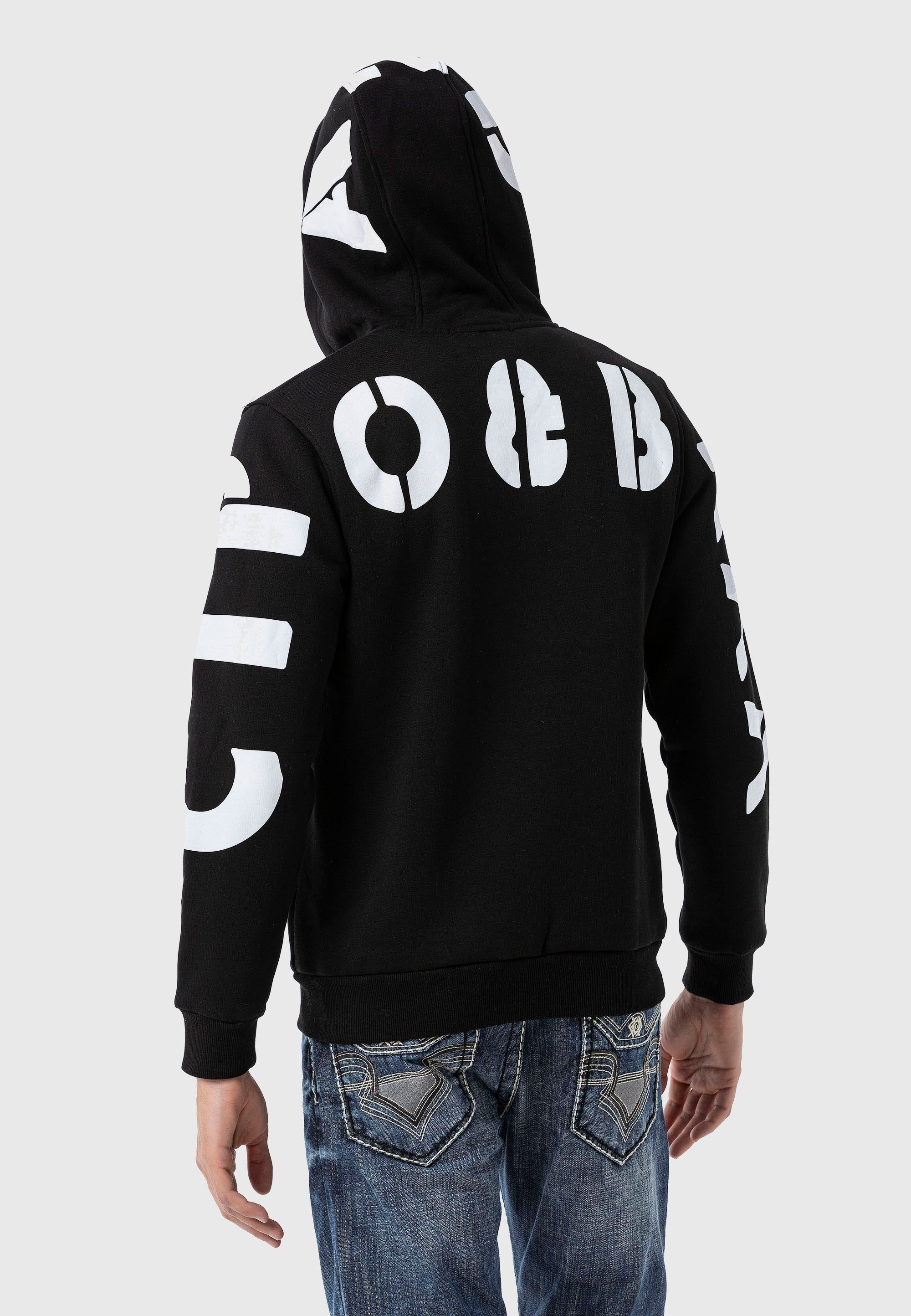 Cipo & Baxx Strickjacke »Cipo & Baxx Sweatjacken« mit Ärmel- und Rückenprint