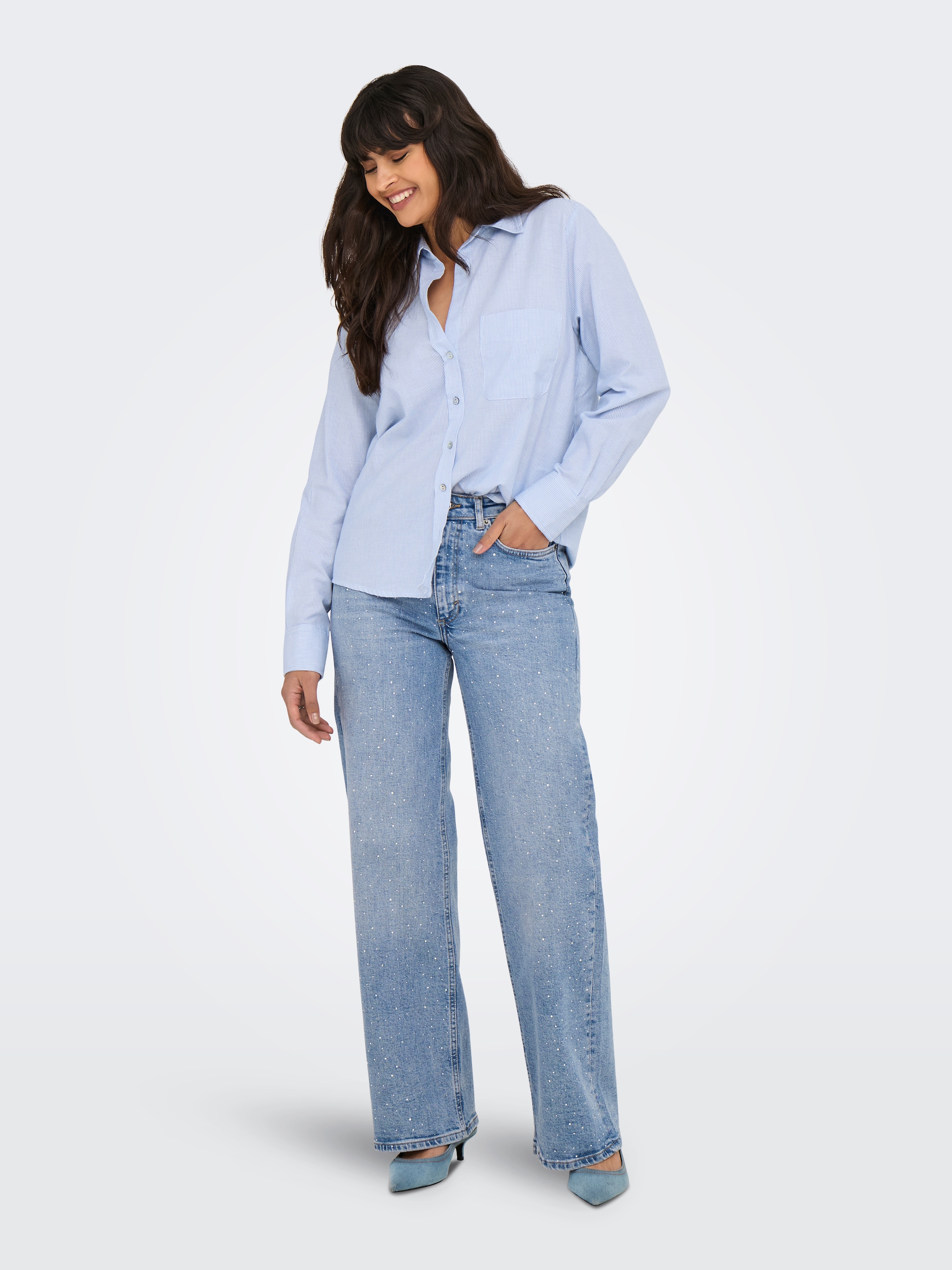 ONLY Hemdbluse »ONLALINA LIFE L/S STRIPE SHIRT WVN«