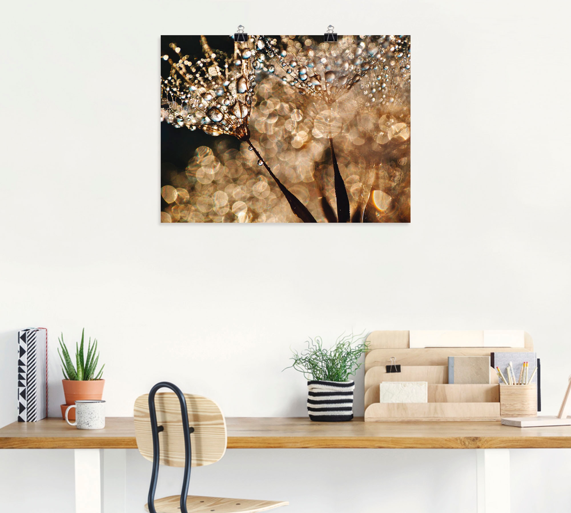 Artland Wandbild »Pusteblume Goldschimmer« Blumen 1 Stk. tlg. als Alubild, Leinwandbild, Poster in verschied. Größen