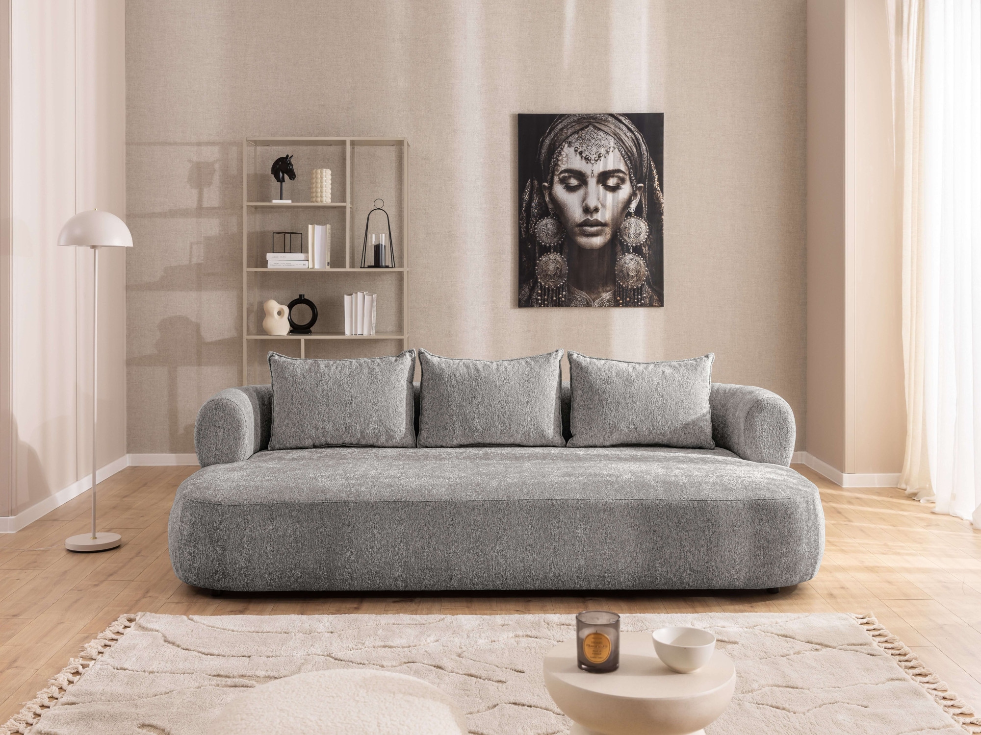 Home affaire Big-Sofa »LUSSAC 4-Sitzer Design-Sofa mit Zierkissen, Maße B/T/H: 242/123/78 cm« hoher Sitzkomfort und modernes Design, Sofa ohne Bettfunktion