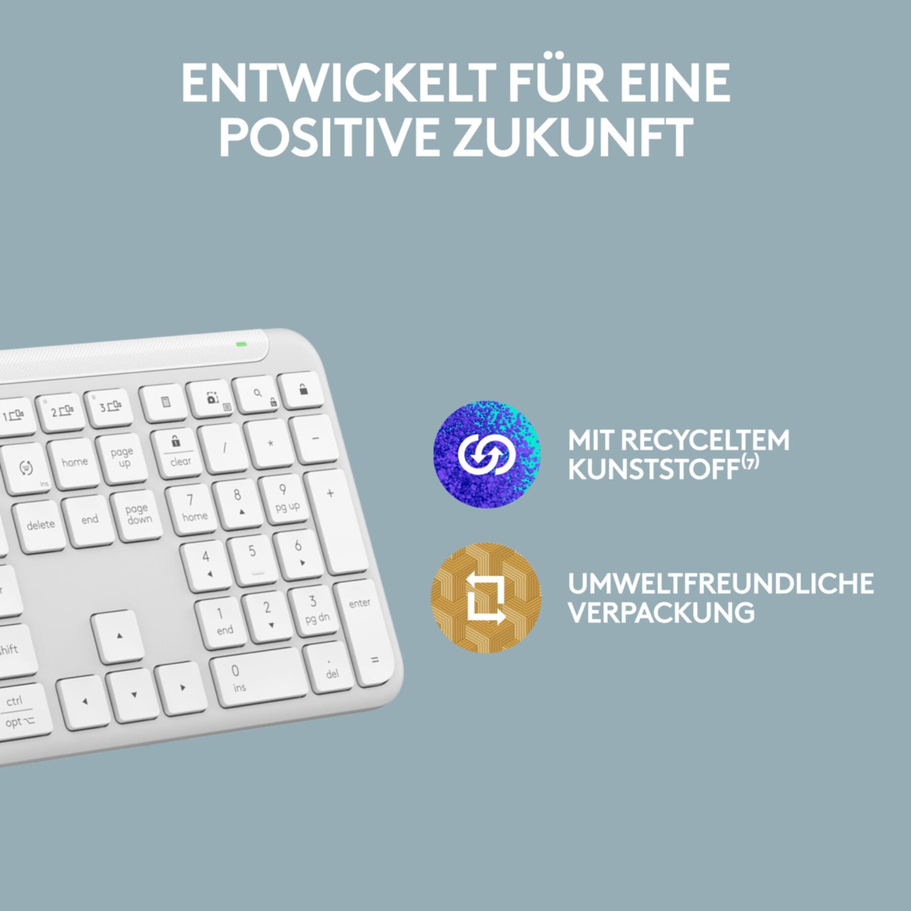Logitech Tastatur »Signature Slim K950« (Angenehmes Tippen | Fn-Tasten | Lautstärkeregler | Profil-Speicher | Windows-Sperrtaste | Ziffernblock)