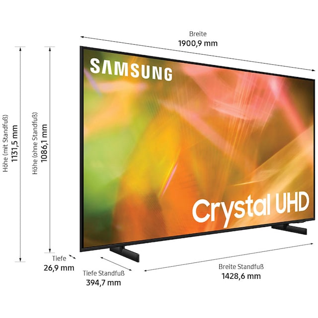 Samsung LED-Fernseher »GU85AU8079U«, 214 cm/85 Zoll, 4K Ultra HD, Smart-TV,  HDR,Crystal Prozessor 4K,Dynamic Crystal Color,Contrast Enhancer ➥ 3 Jahre  XXL Garantie | UNIVERSAL