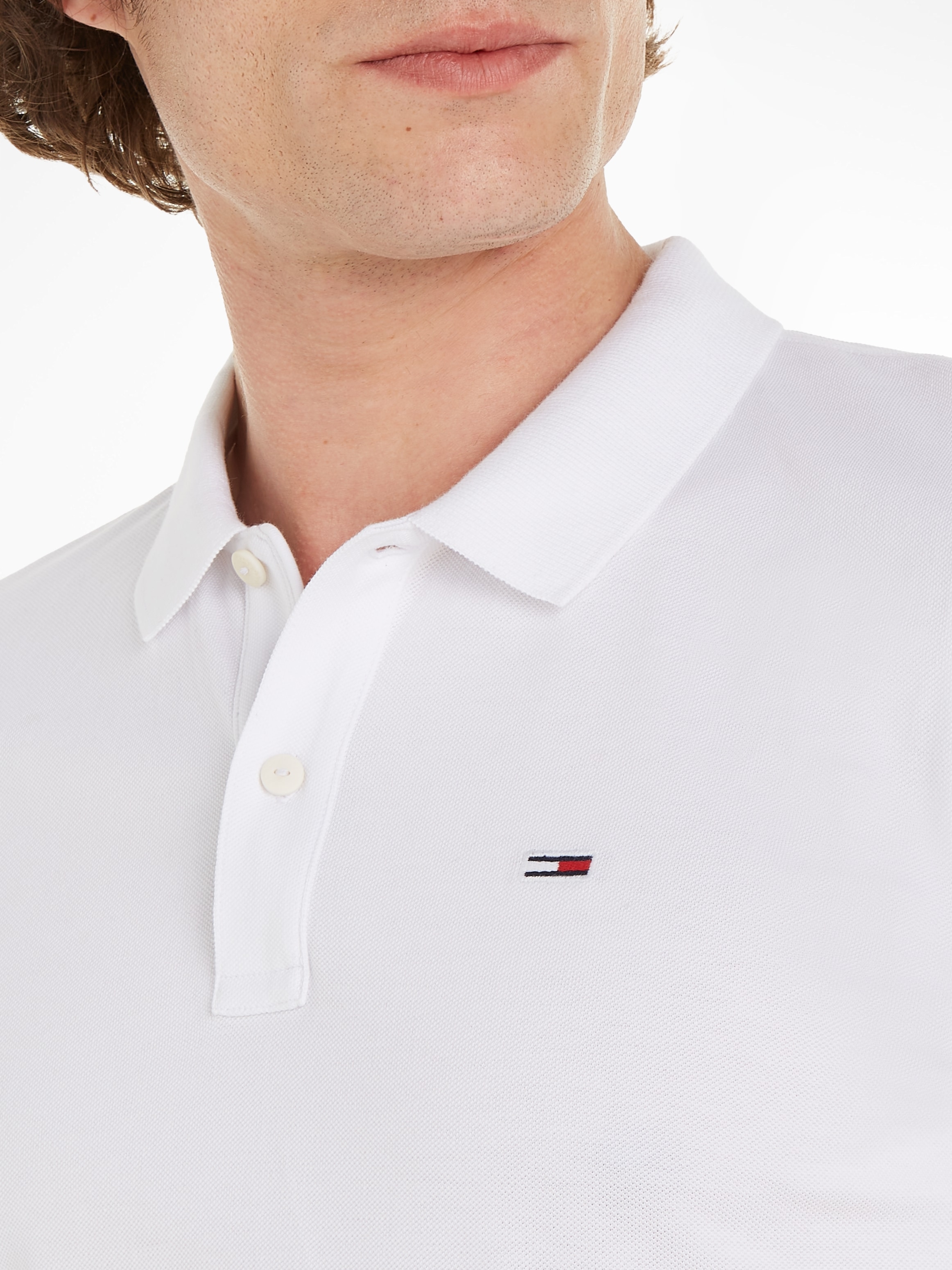 Tommy Jeans Plus Poloshirt »TJM SLIM PLACKET POLO EXT«, Große Größen mit Logostickerei