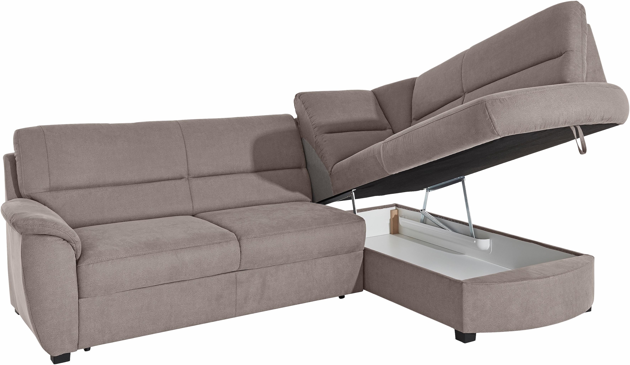sit&more Ecksofa »Pandora L-Form«, wahlweise mit Bettfunktion und Bettkasten