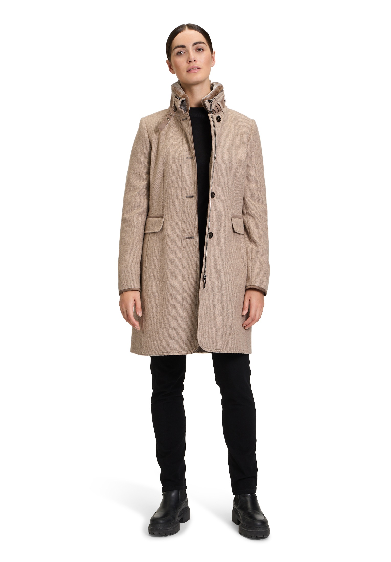 Gil Bret Wolljacke »Wollmantel mit Stehkragen«