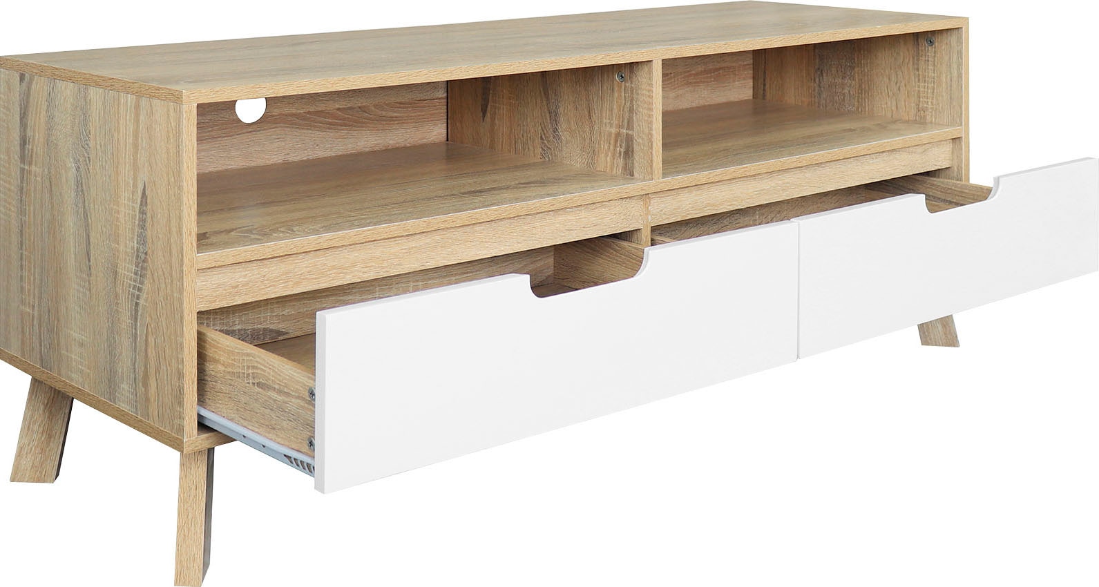 Möbilia Lowboard »Delea« Kommode mit 2 Kabeldurchführungen