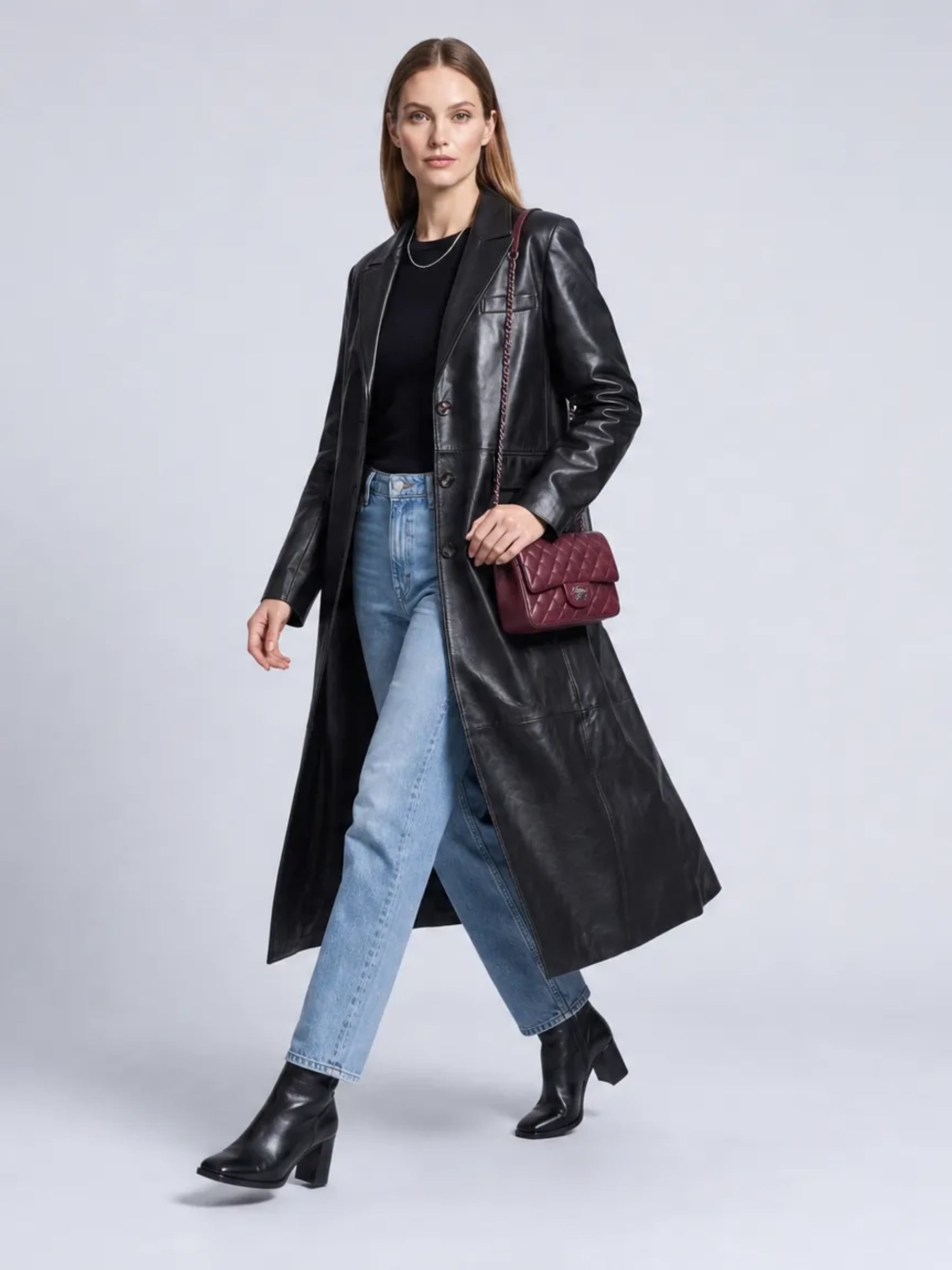RICANO Ledermantel »Ledermantel Glossy« Handgefertigt aus echtem Leder
