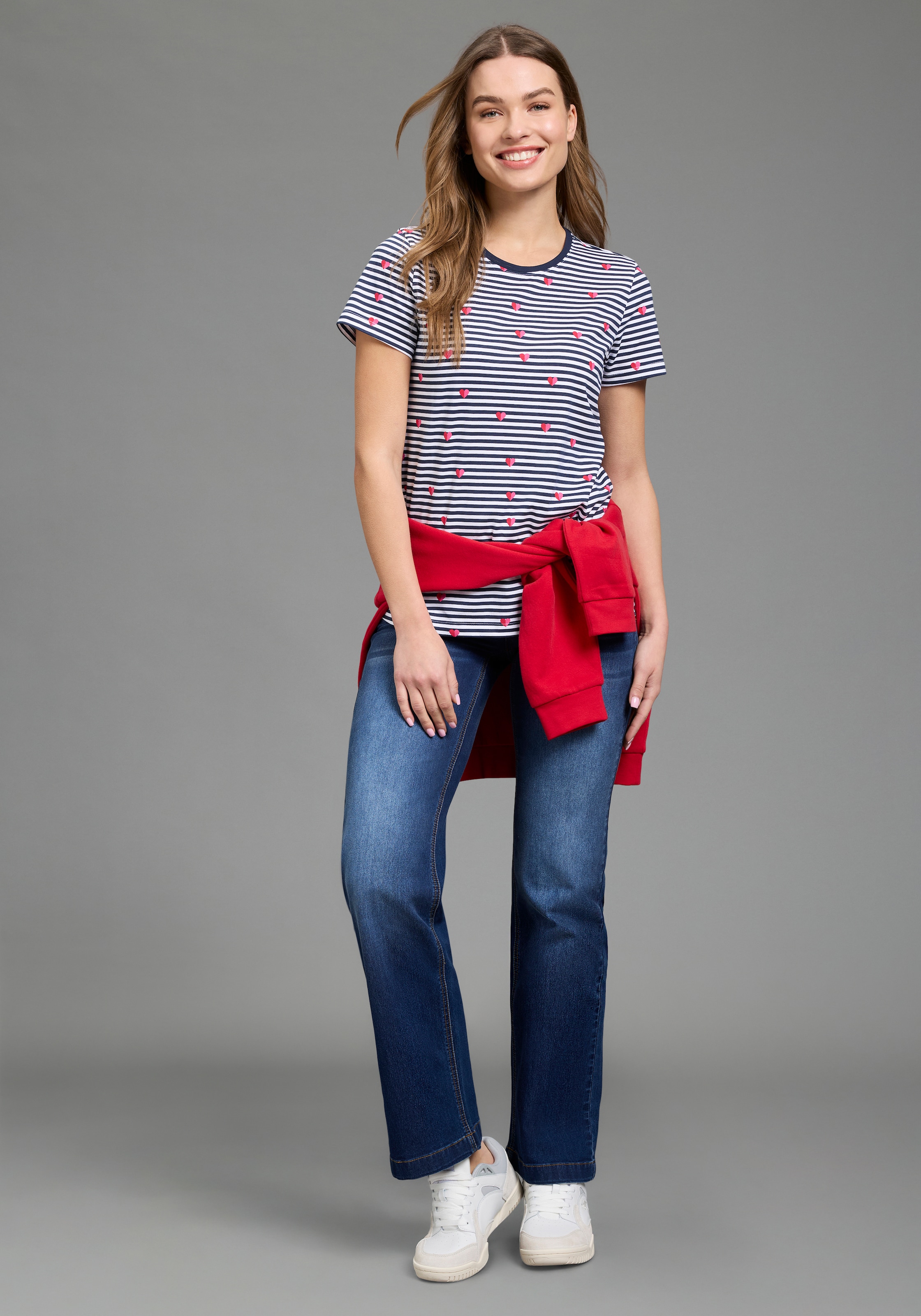 KangaROOS T-Shirt Packung, 2 Kurzarm, Rundhalsausschnitt, mit Herzchendruck