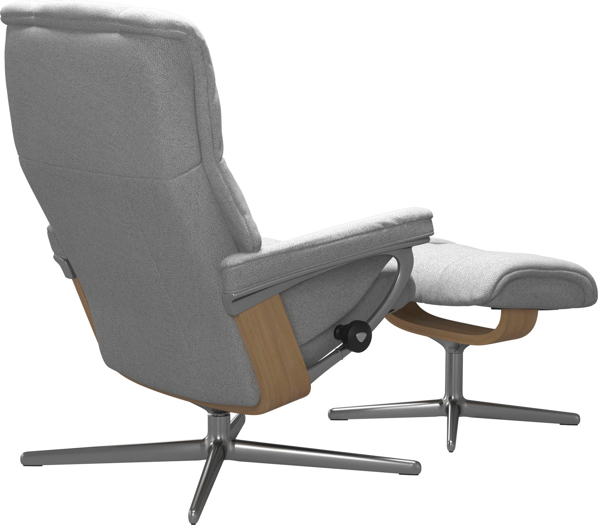 Stressless® Relaxsessel »Mayfair«, (Set, Relaxsessel mit Hocker), mit Hocker, mit Cross Base, Größe S, M & L, Holzakzent Eiche