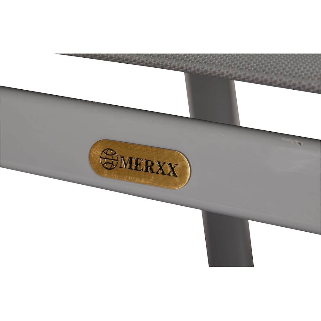 MERXX Garten-Essgruppe »Amalfi Deluxe«, (7 tlg., 6x Stapelsessel (2x verstellbar), 1x Ausziehtisch 150(220)x90 cm)