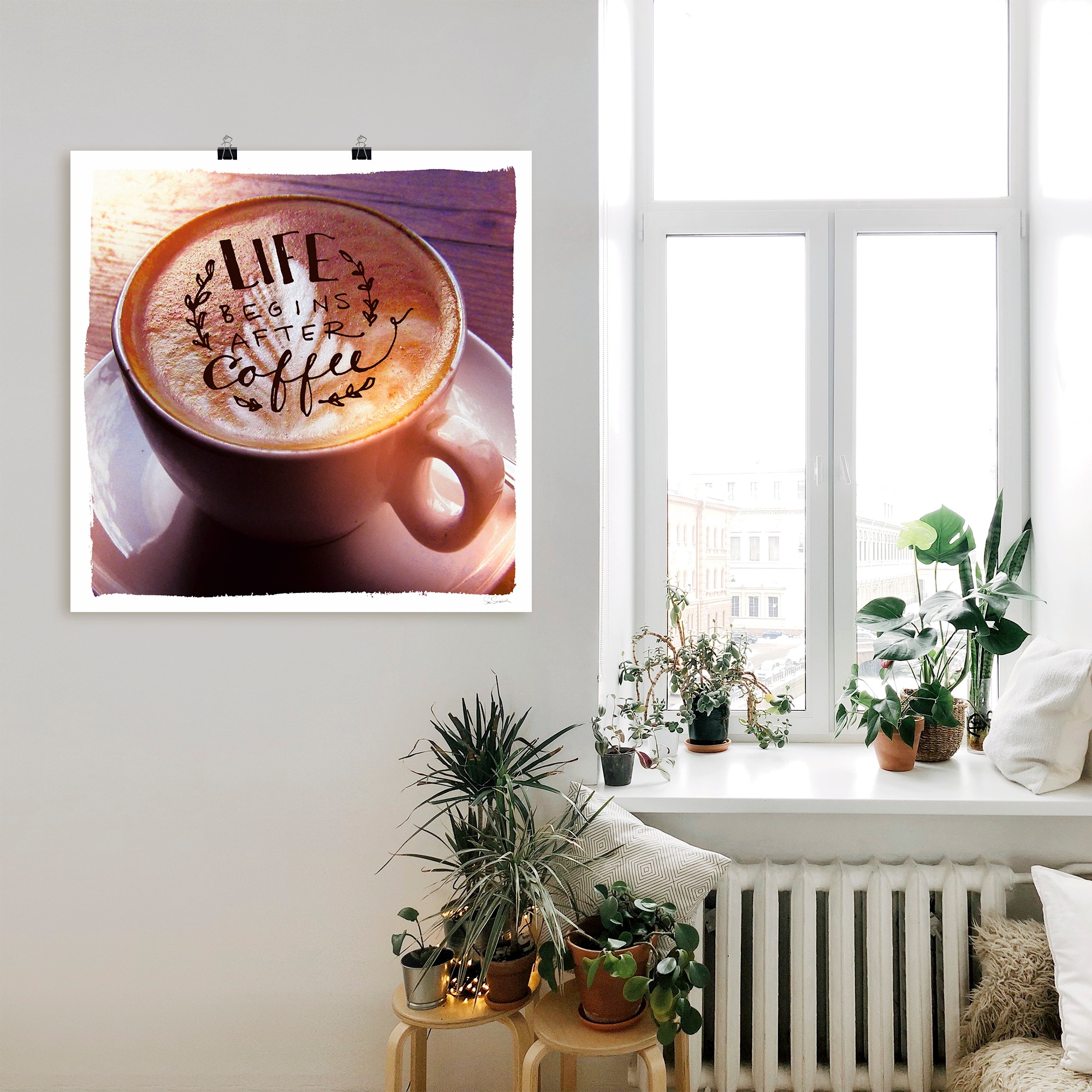 Artland Wandbild »Das Leben beginnt nach dem Kaffee« Getränke 1 Stk. tlg. als Leinwandbild, Poster in verschied. Größen