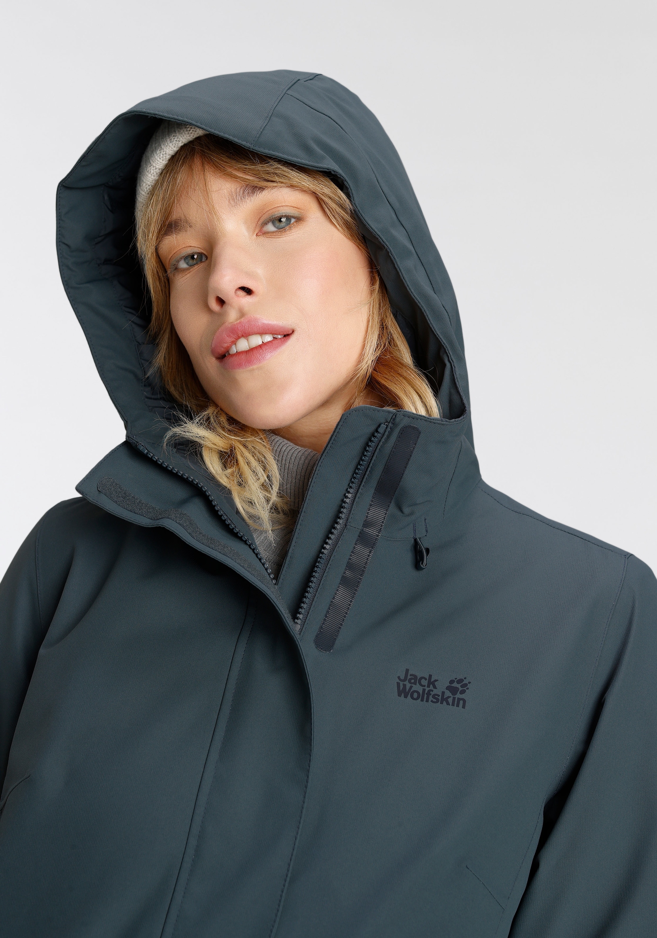 Jack Wolfskin Parka »KIOLA«, mit Kapuze, Winddicht & Wasserabweisend & Atmungsaktiv