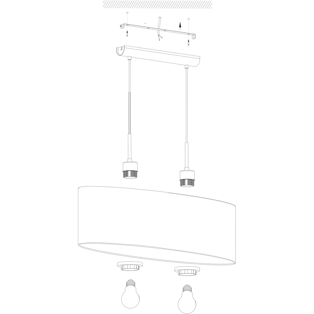 EGLO Pendelleuchte »PASTERI«, 2 flammig-flammig, Hängeleuchte, Hängelampe
