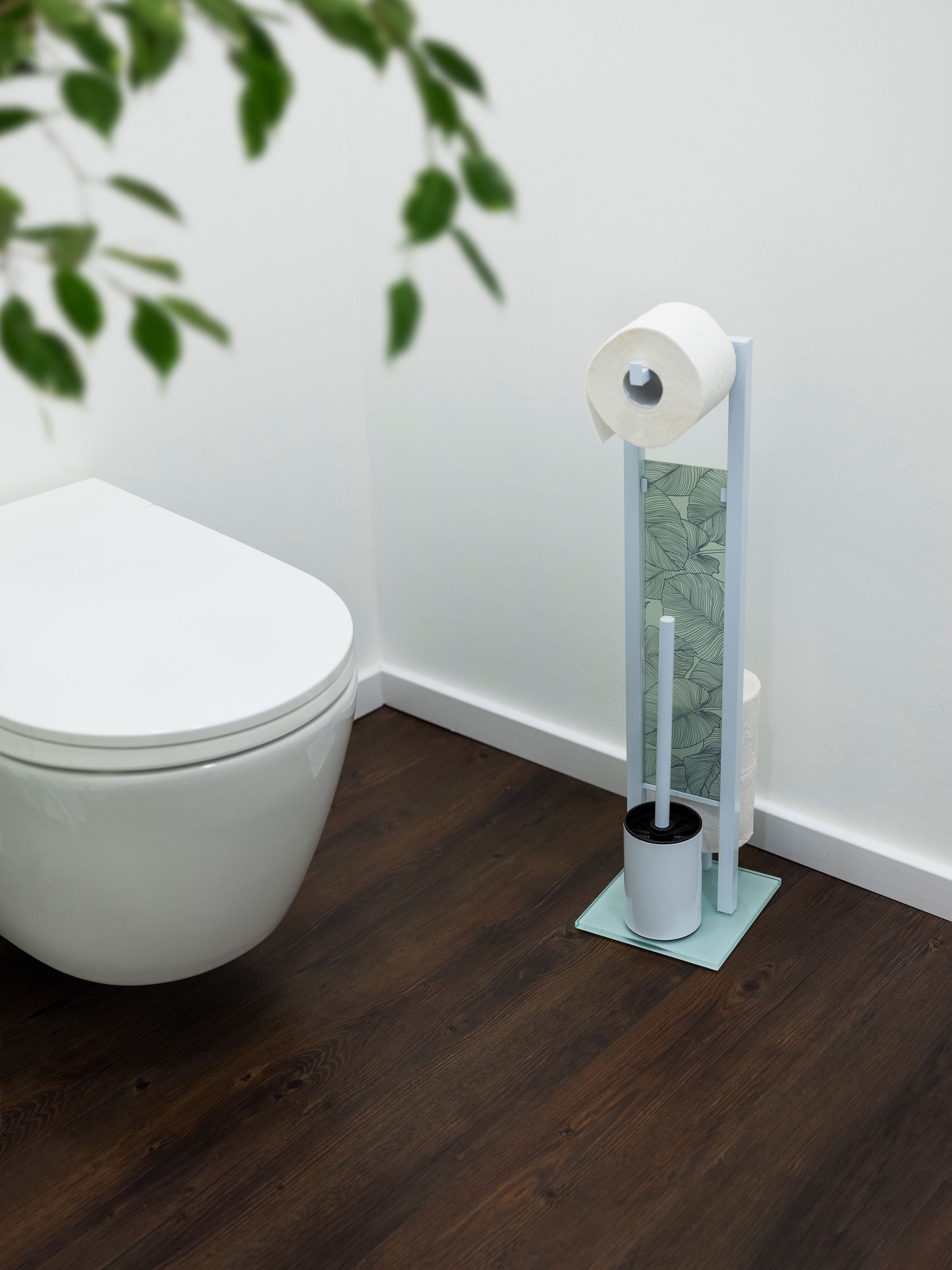 WENKO WC-Garnitur »Rivalta Samoa«, aus Stahl-Glas-Polypropylen, mit Platten  aus Sicherheitsglas online kaufen | mit 3 Jahren XXL Garantie | Toilettenbürstenhalter