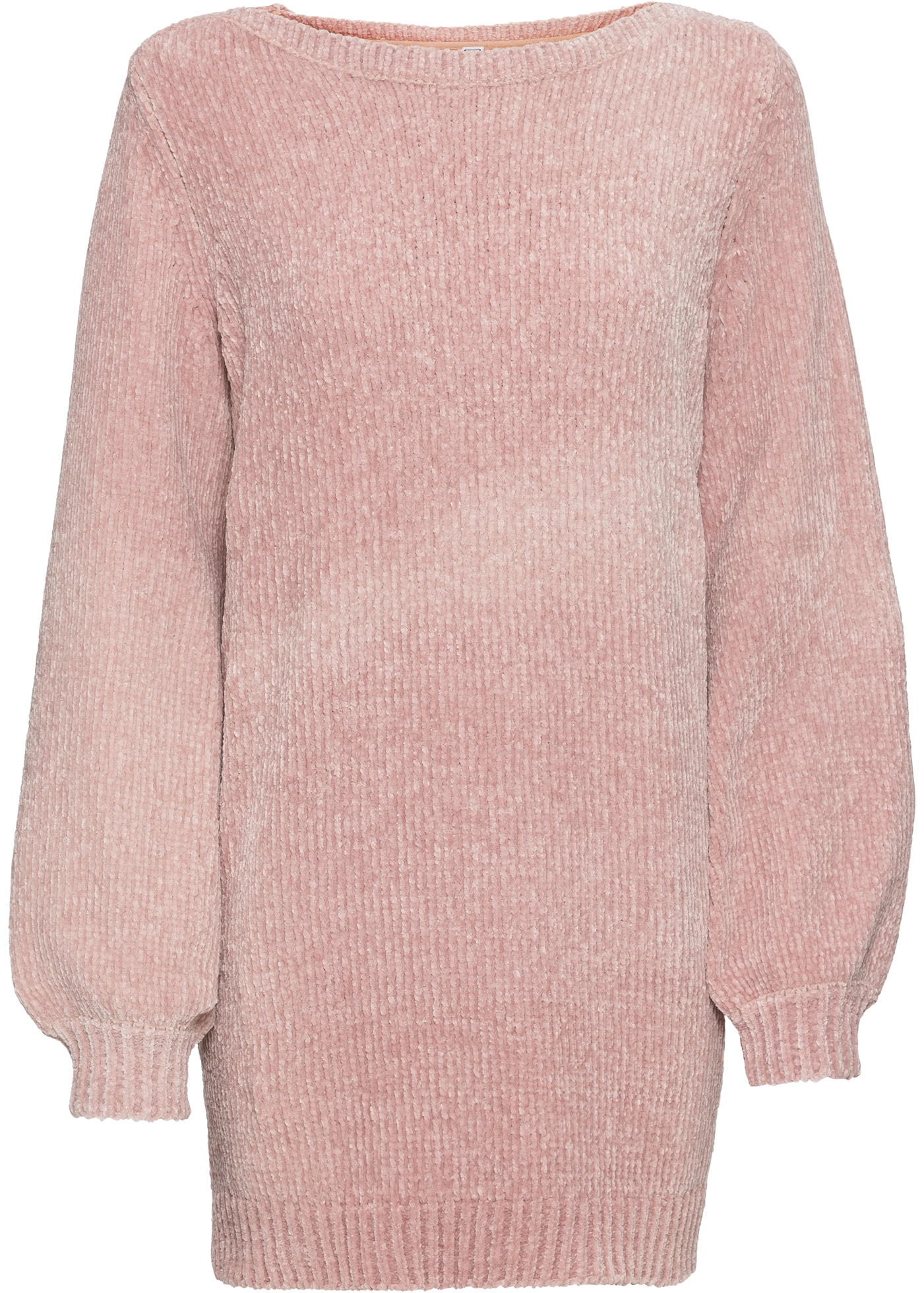 bonprix Longpullover »Chenille-Longpullover« aus Chenille, mit breitem U-Boot-Ausschnitt, hinten etwas länger