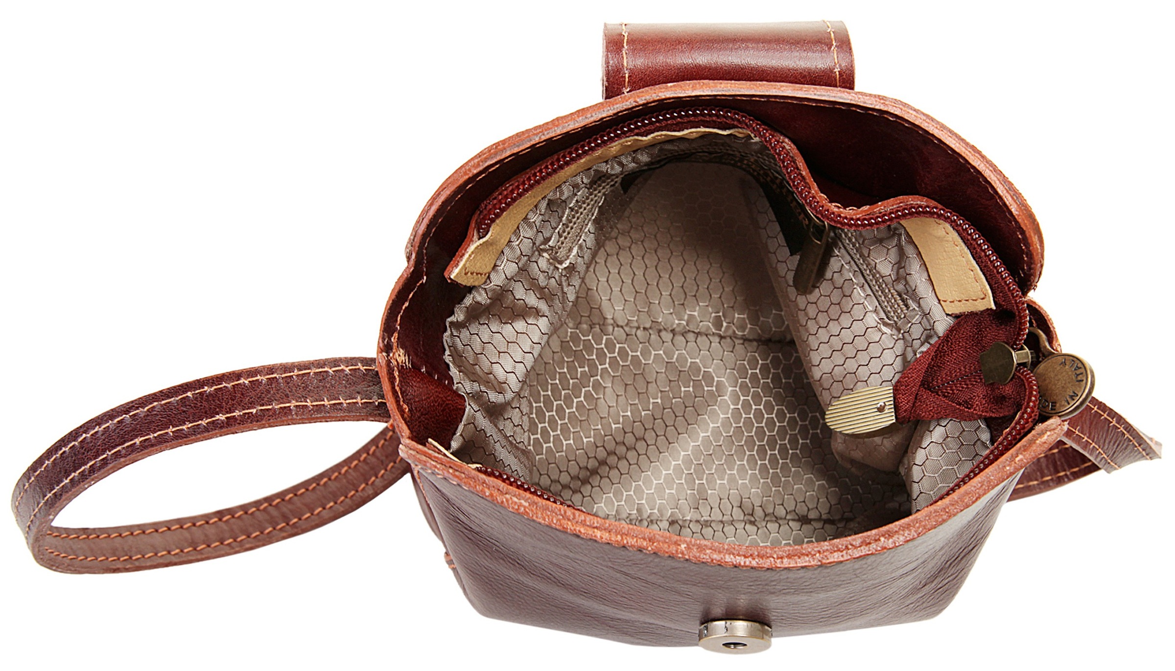Piké Umhängetasche, echt Leder, Made in Italy