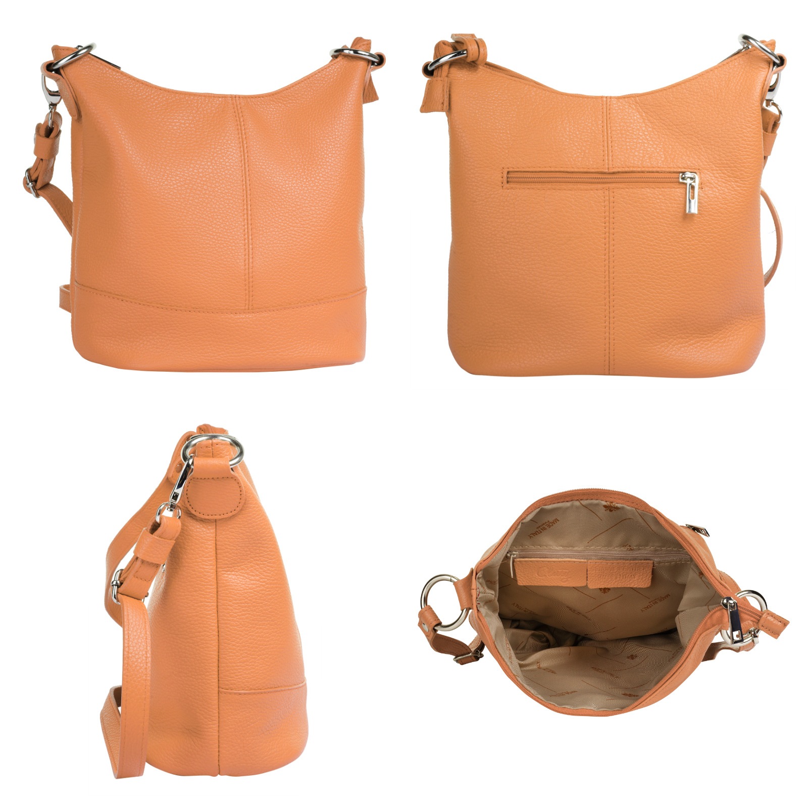 Cluty Umhängetasche, echt Leder, Made in Italy