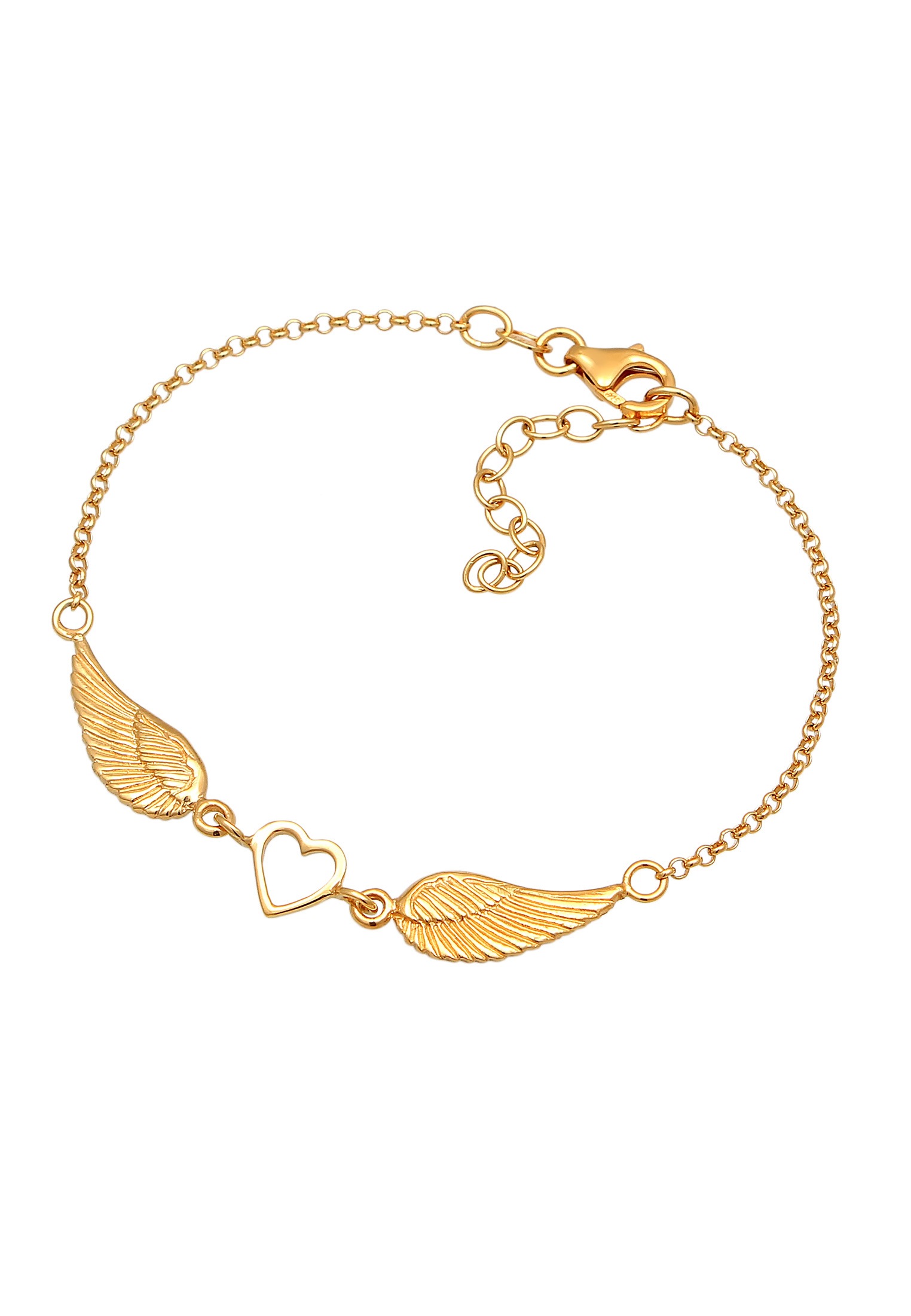 Elli Armkette »Armband Herz Flügel 925 Sterling Silber«