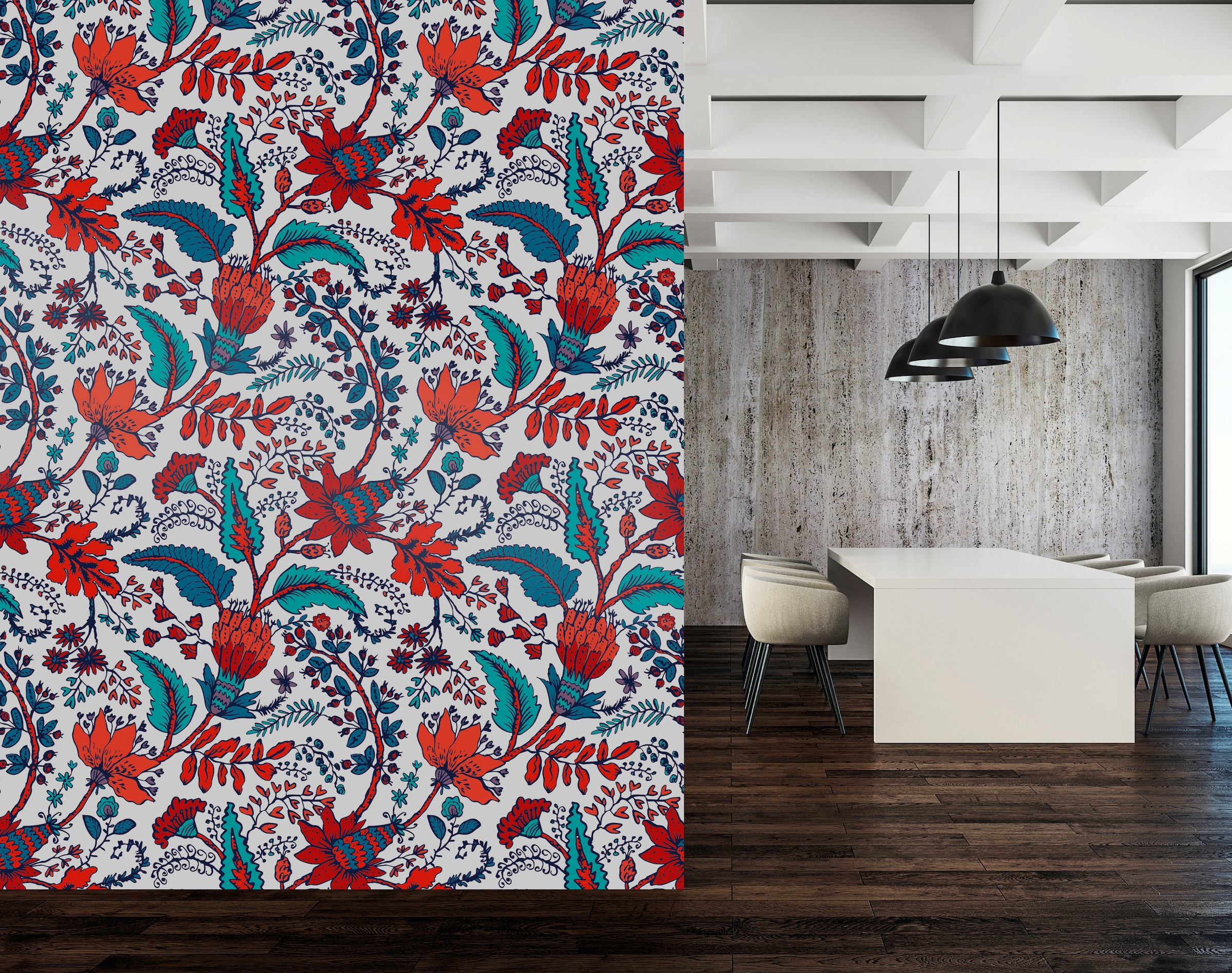 queence Vinyltapete »Carolina«, floral-geblümt-gemustert-Motiv, 90x250cm, selbstklebend, kinderleichte Anbringung, Sticker