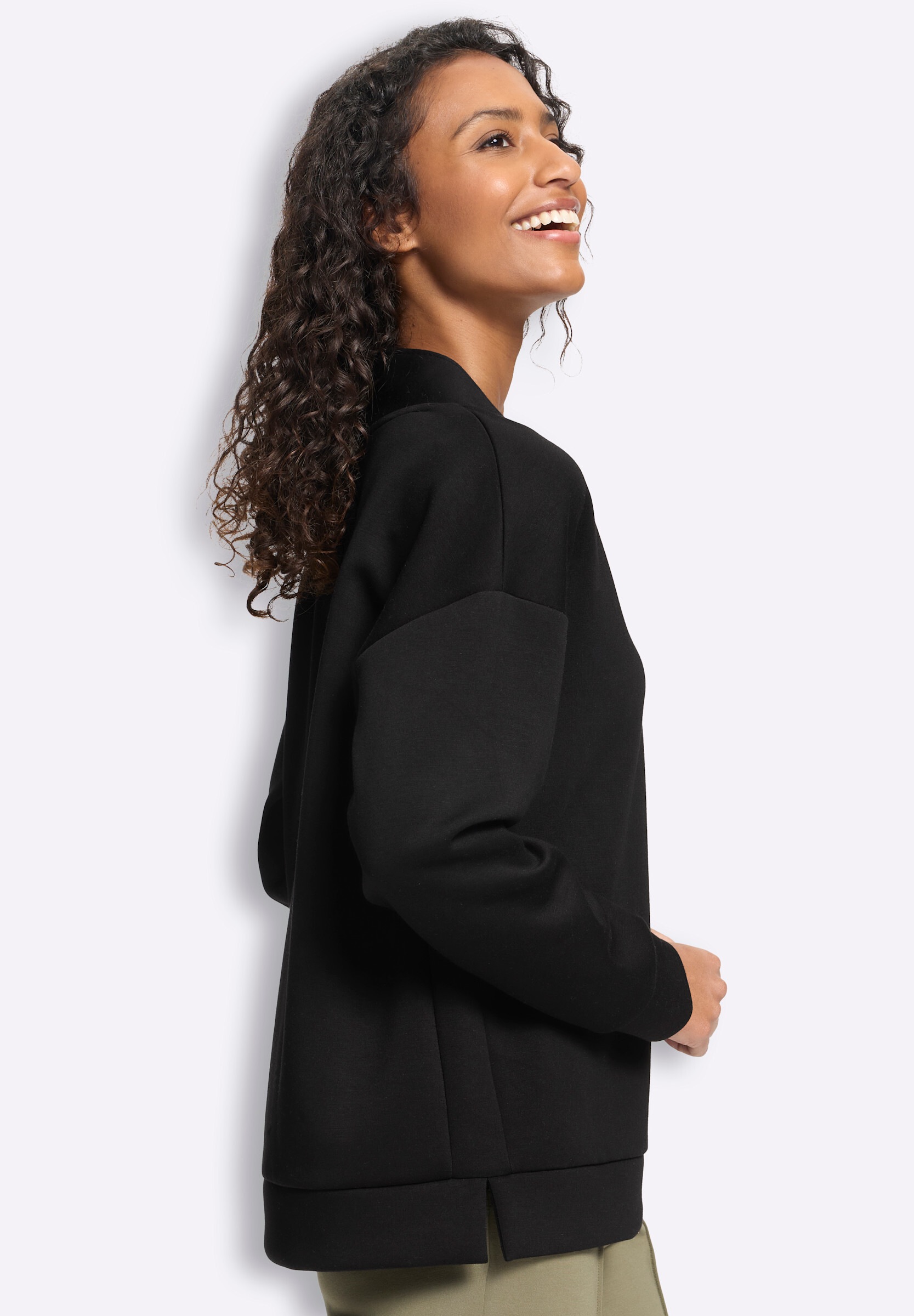 heine Sweatshirt »Sweatshirt Stehkragenshirt mit Seitenschlitzen«
