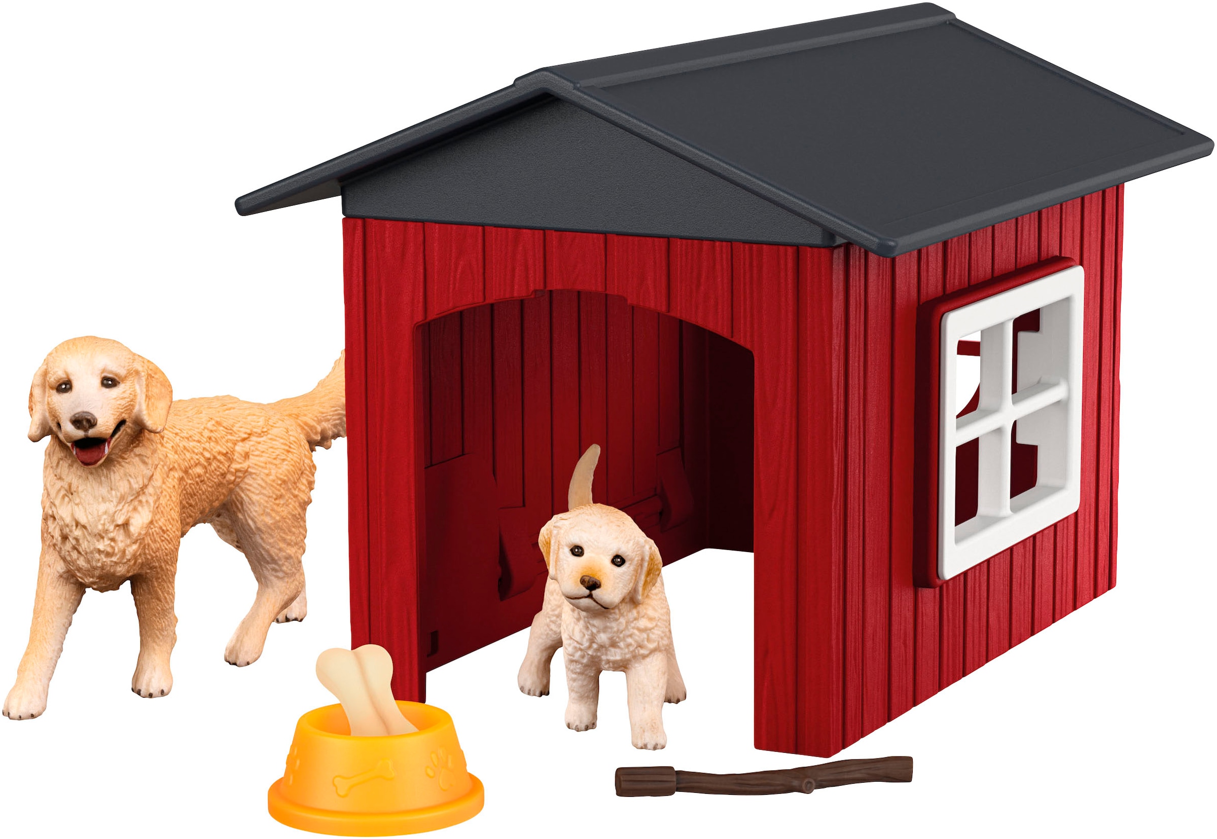 Schleich® Spielwelt »FARM WORLD, Hundehütte mit Goldenretrievern  (42722)«