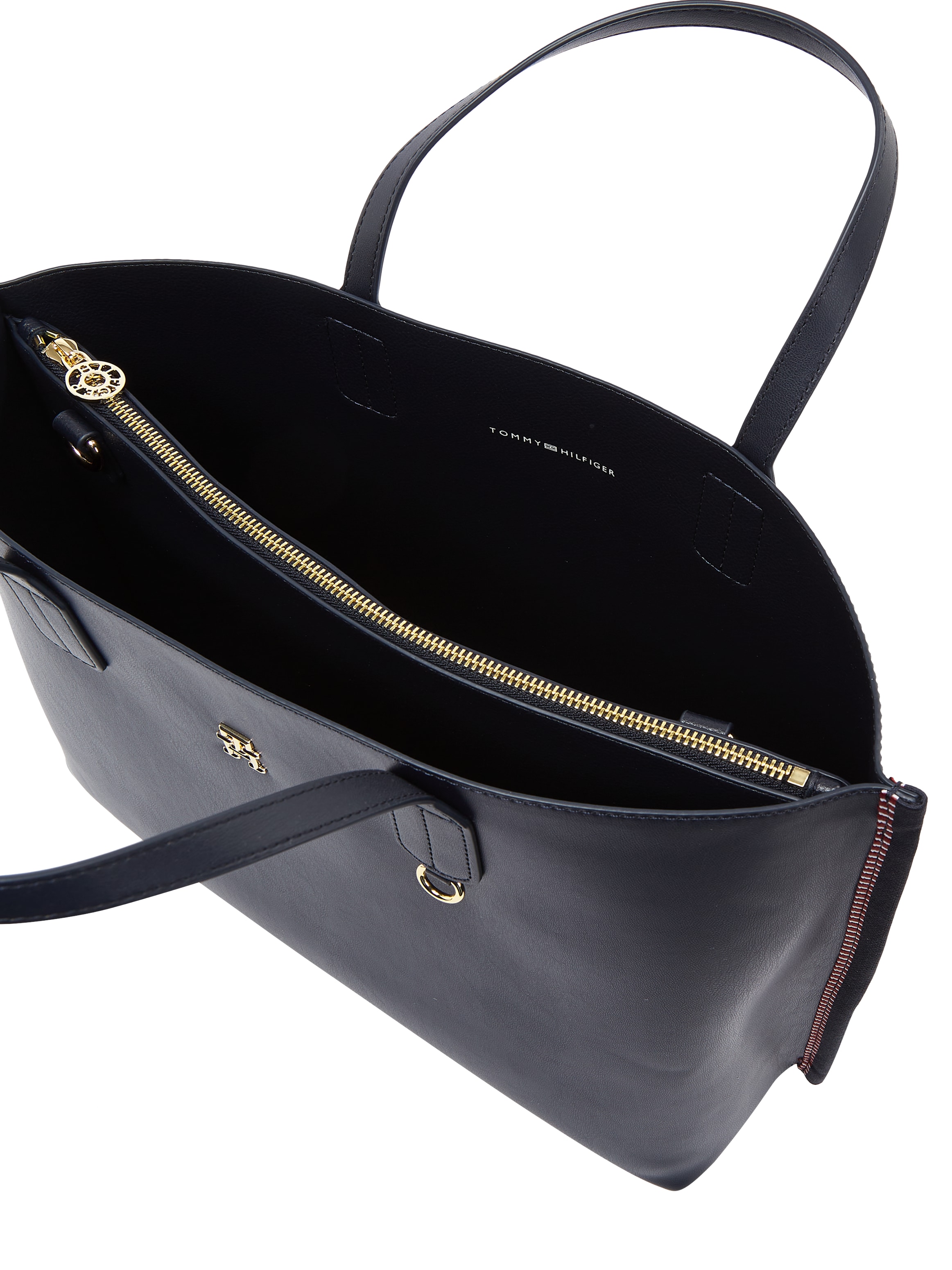 Tommy Hilfiger Schultertasche »TH DISTINCT SATCHEL CORP«, Damen Beuteltasche, Henkeltasche, Shopper mit seitlichem Streifen