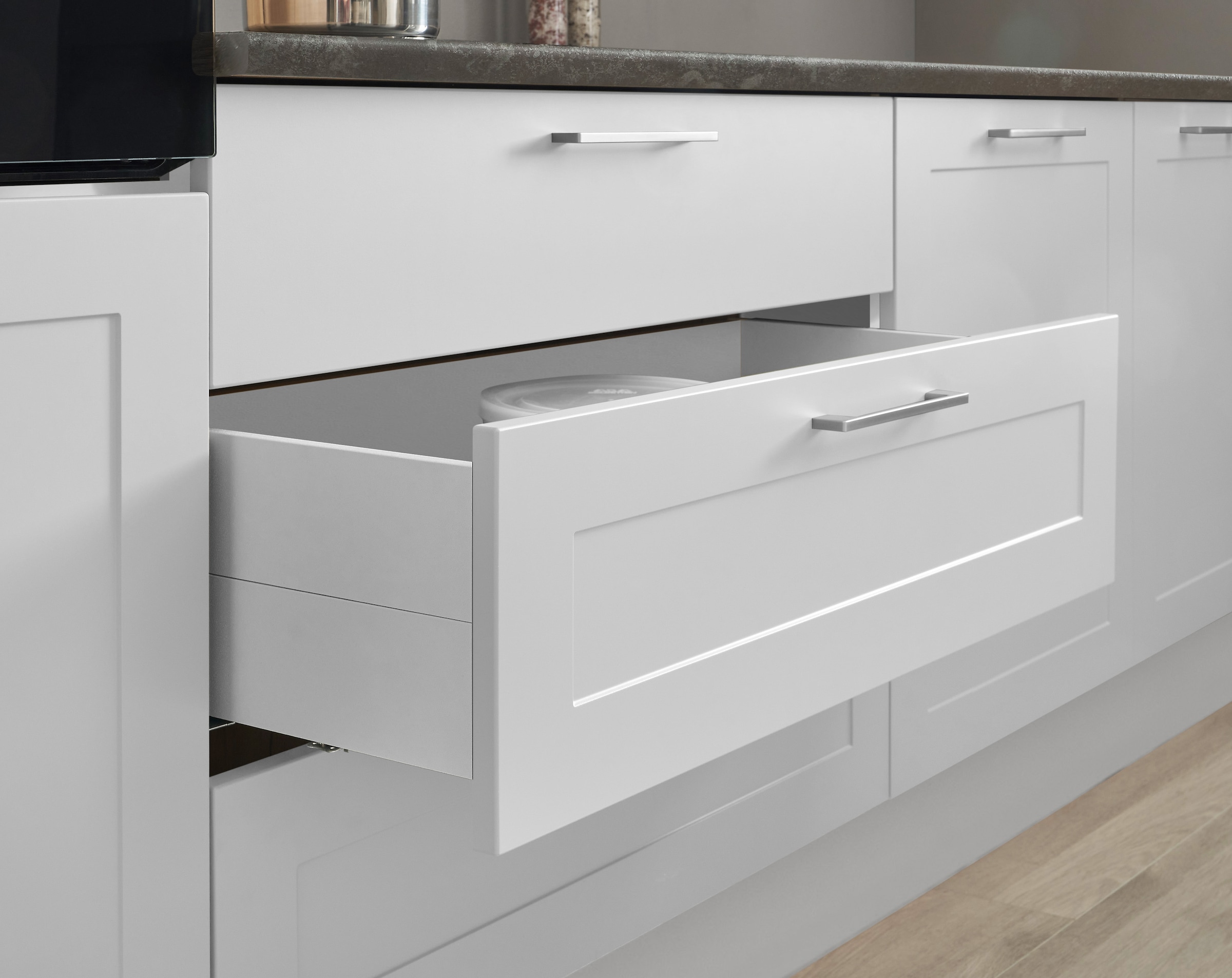 BASIC by Balculina Winkelküche »Marsi«, Stellmaße 260x175 cm, wahlweise E-Geräten, mit Soft-Close-Funktion