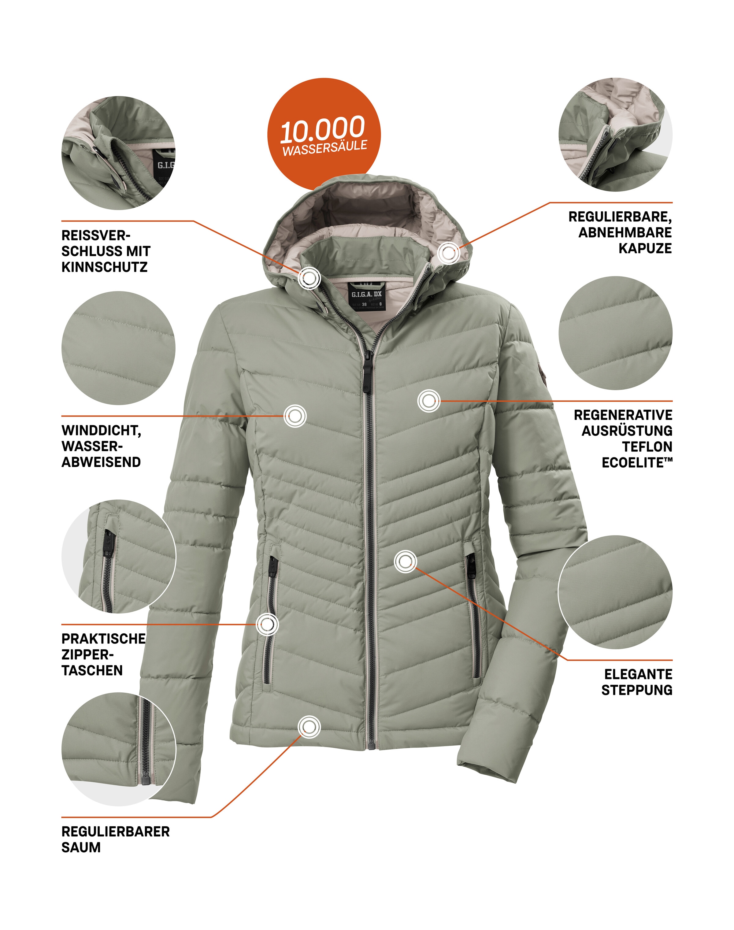 G.I.G.A. DX by killtec Steppjacke »GS 91 WMN QLTD JCKT« Damen Steppjacke: wasserabweisend, winddicht, atmungsaktiv