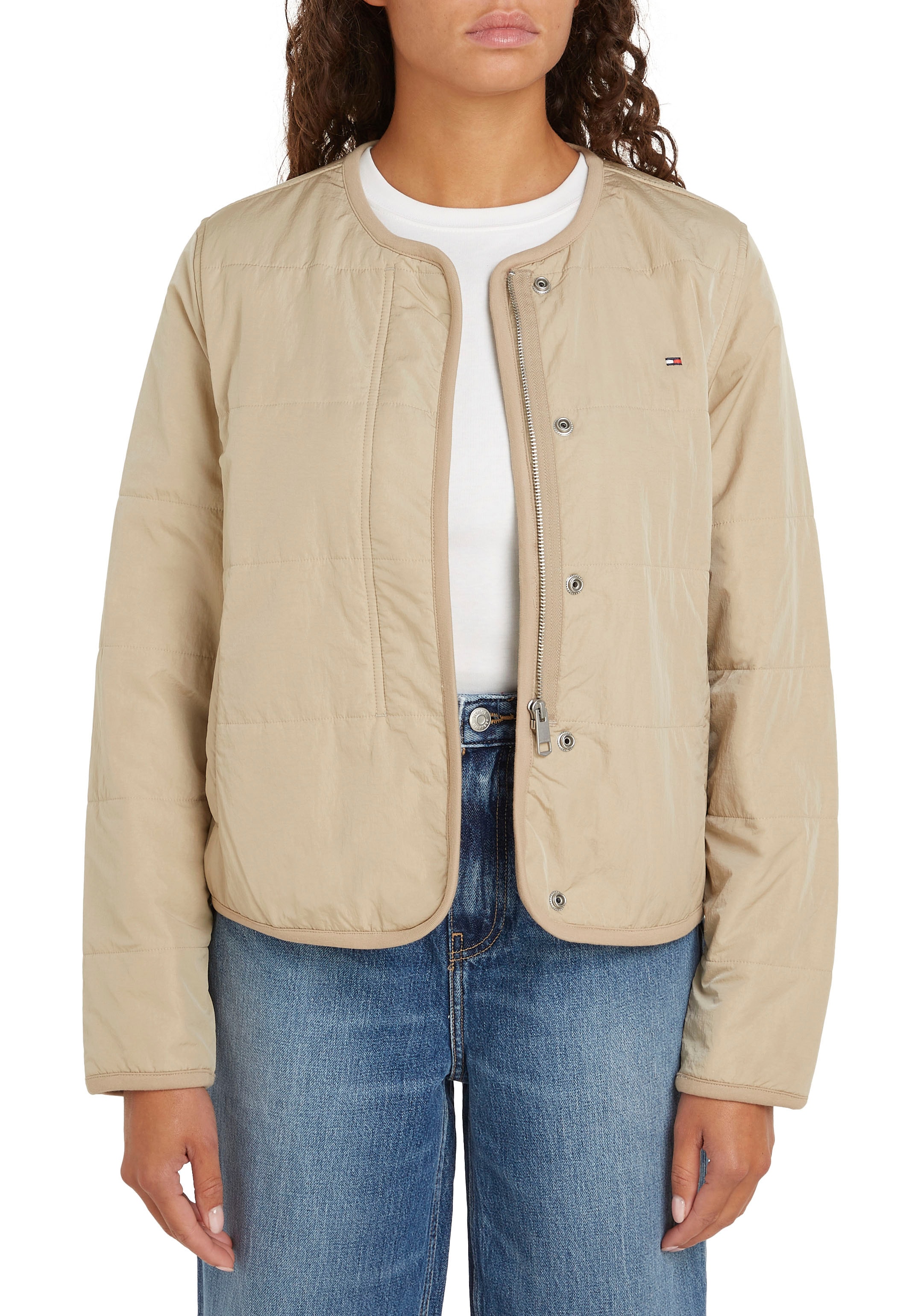 Tommy Hilfiger Steppjacke »JERSEY LINED JACKET«, mit Tommy Jeans Logo-Flag