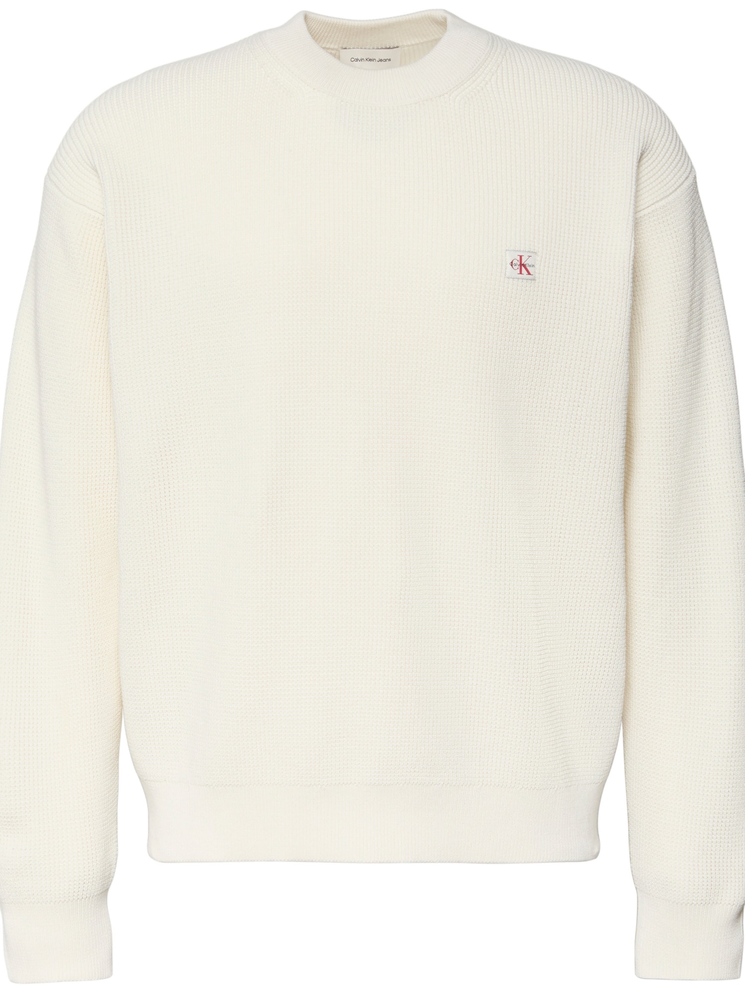 Calvin Klein Jeans Rundhalspullover »LS EZ COTTON WAFFLE CRWNK SWTR 9« Rundhalsausschnitt, regular fit