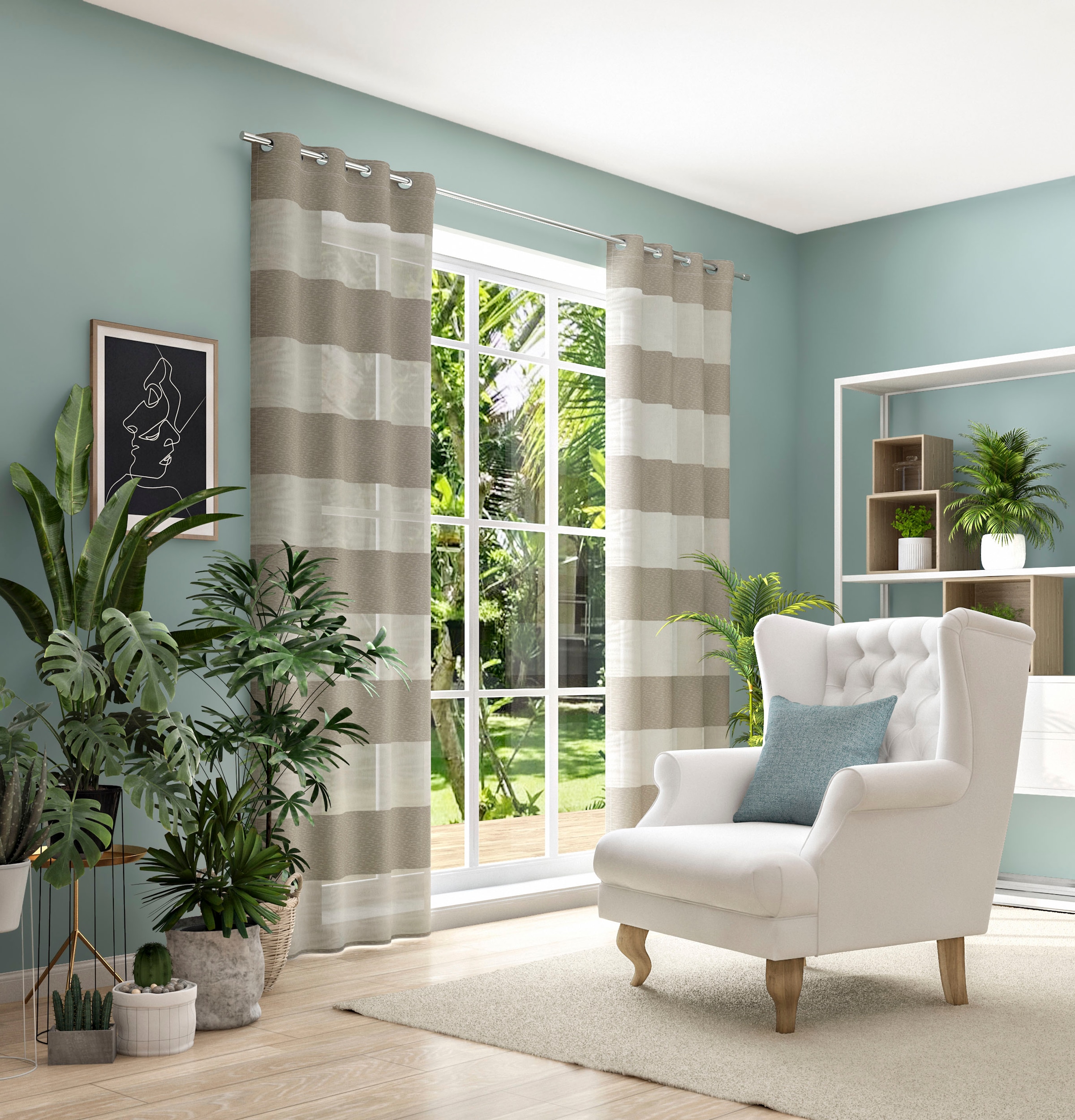 Neutex for you! Vorhang »SONORA« Ösen 1 Stk. tlg. 3D Musterung im Leinen-Look