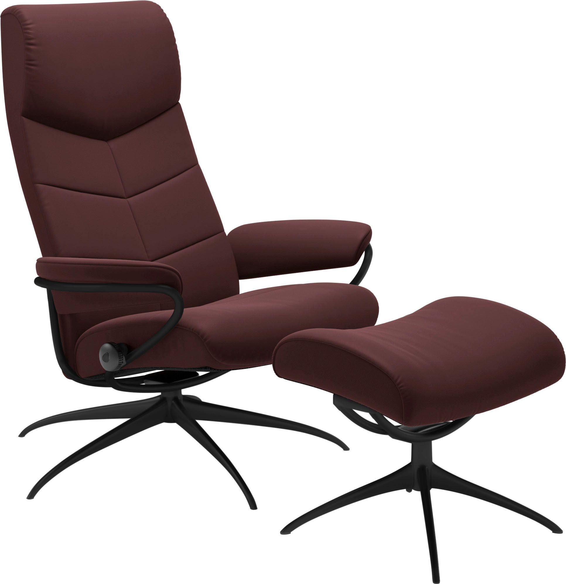 Stressless® Relaxsessel »Dublin«, (Set, Relaxsessel mit Hocker), mit Hocker, High Back, mit Star Base, Gestell Schwarz