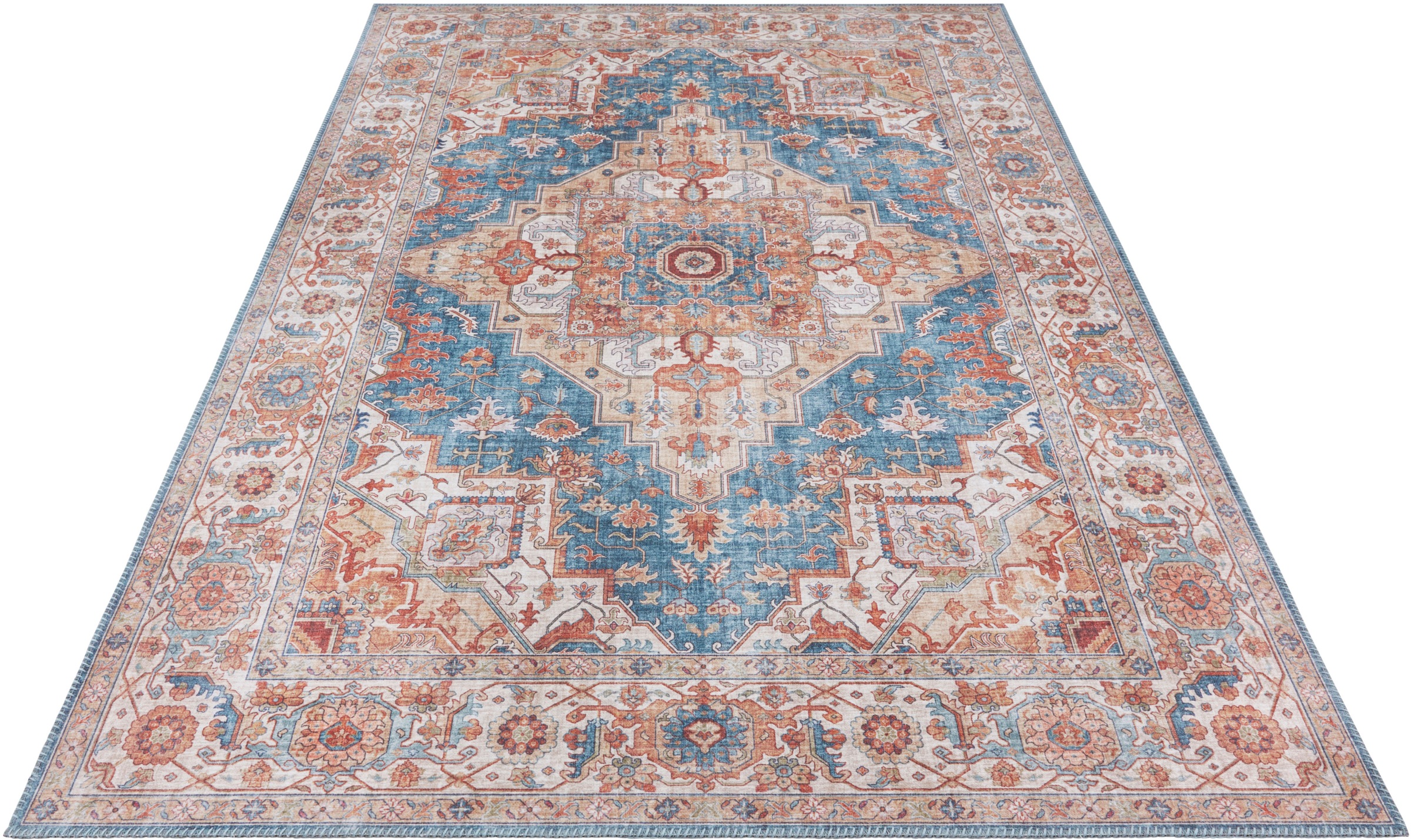 NORTHRUGS Teppich »Sylla«, rechteckig, 5 mm Höhe, Orientalisch, Läufer, Vintage, Wohnzimmer, Schlafzimmer, Esszimmer
