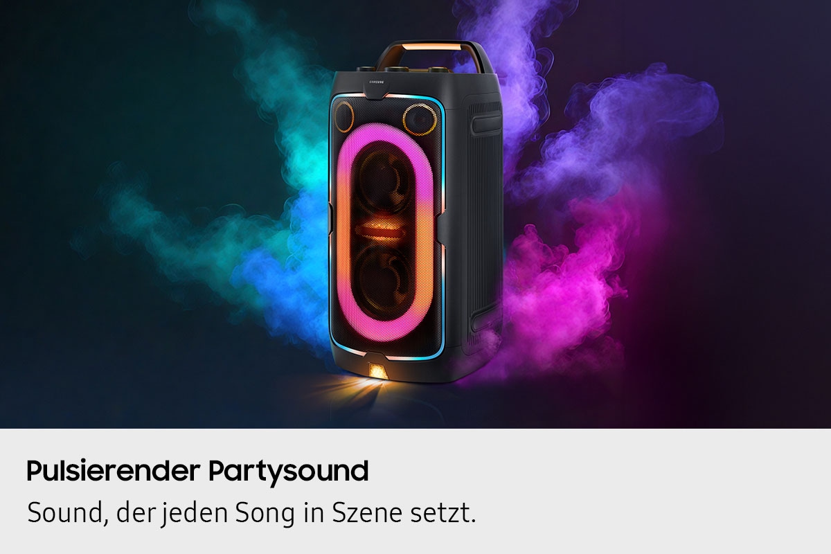 Samsung Party-Lautsprecher »Sound Tower MX-ST40F (2025)« 2.0 (Bluetooth Bassregelung | Beleuchtungseffekte | Lautstärkeregelung | Pairing | USB-Wiedergabe 160 W)