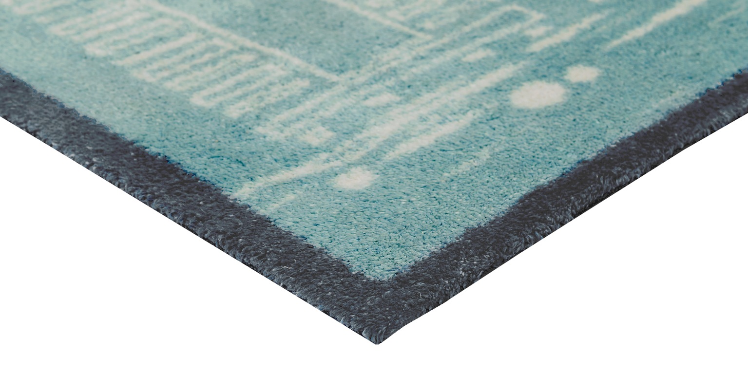 Turtle Mat Fußmatte »Beach Huts Blue« rechteckig 9 mm Höhe