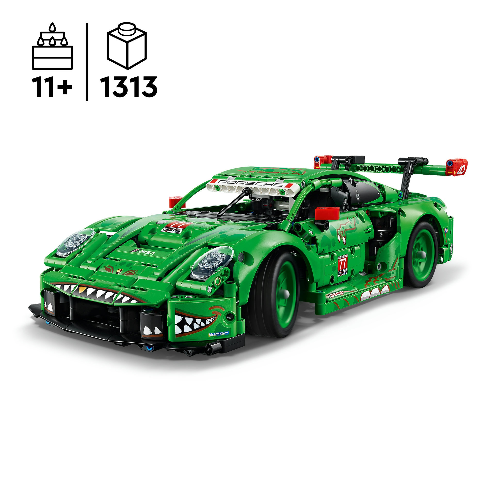 LEGO® Konstruktionsspielsteine »Porsche 911 GT3 R REXY AO Racing Rennwagen (42224), LEGO Technic«