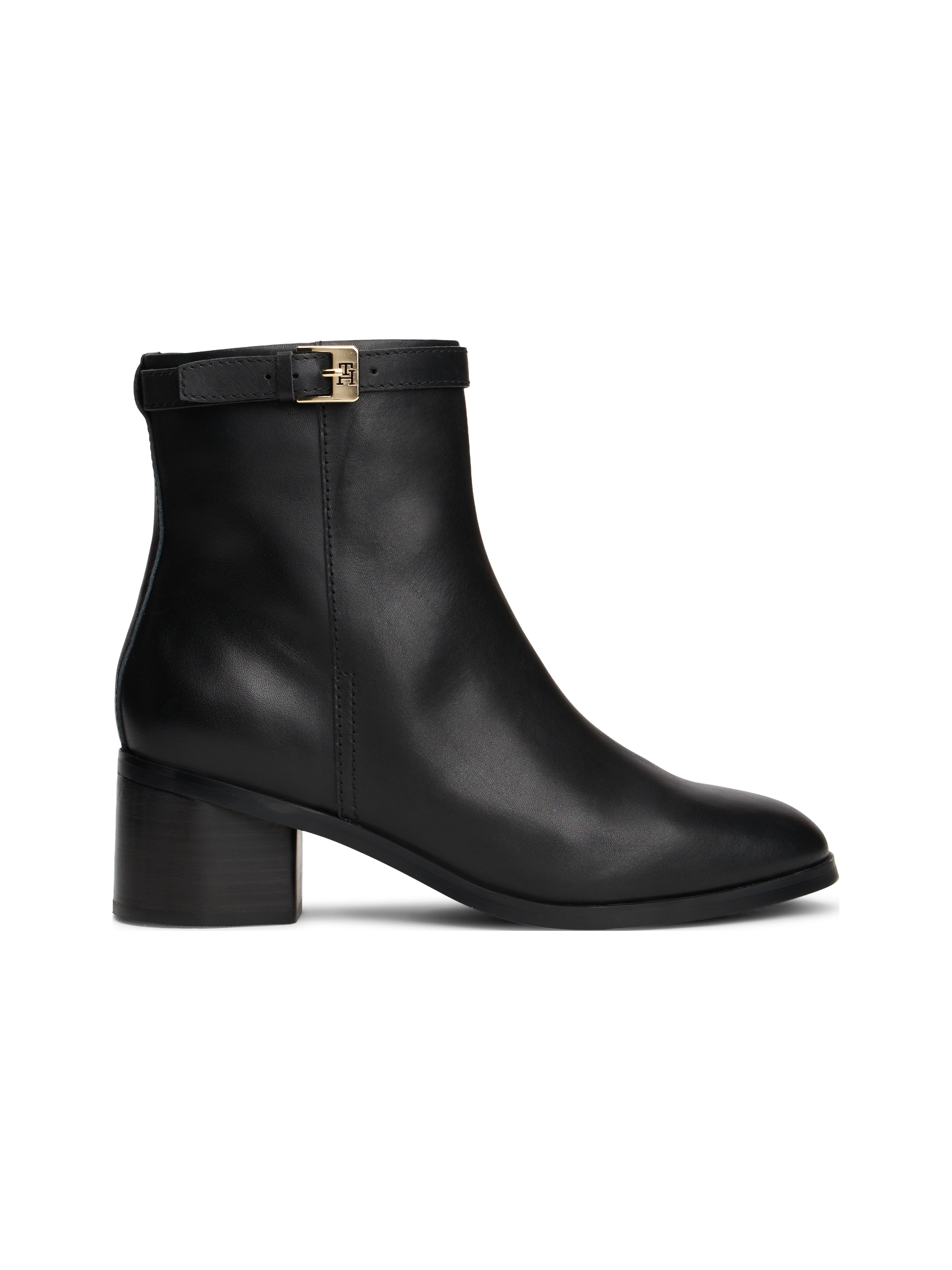 Tommy Hilfiger Stiefelette »TH BUCKLE RIDING MID HEEL BOOTIE«  , Blockabsatz, Businesschuh in schmaler Form