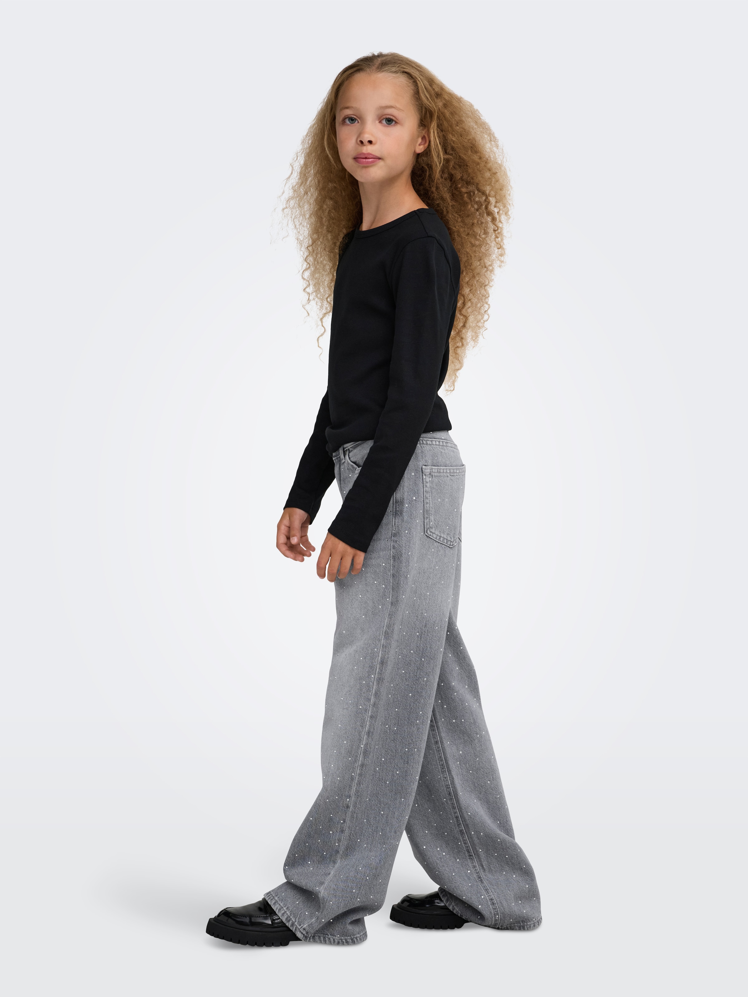 KIDS ONLY Weite Jeans »KOGCOBAIN RHS WIDE DNM AZG815 NOOS« Baumwolle, Strass-Steinchen