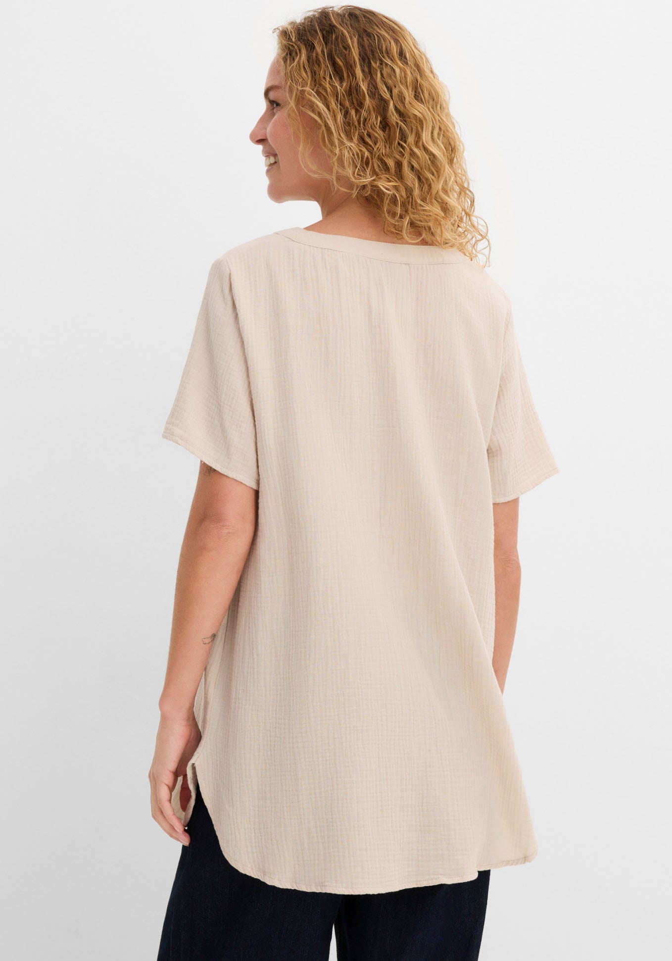 bonprix Longtunika für entspannten Look, Regular Fit, Kurzarm-Design