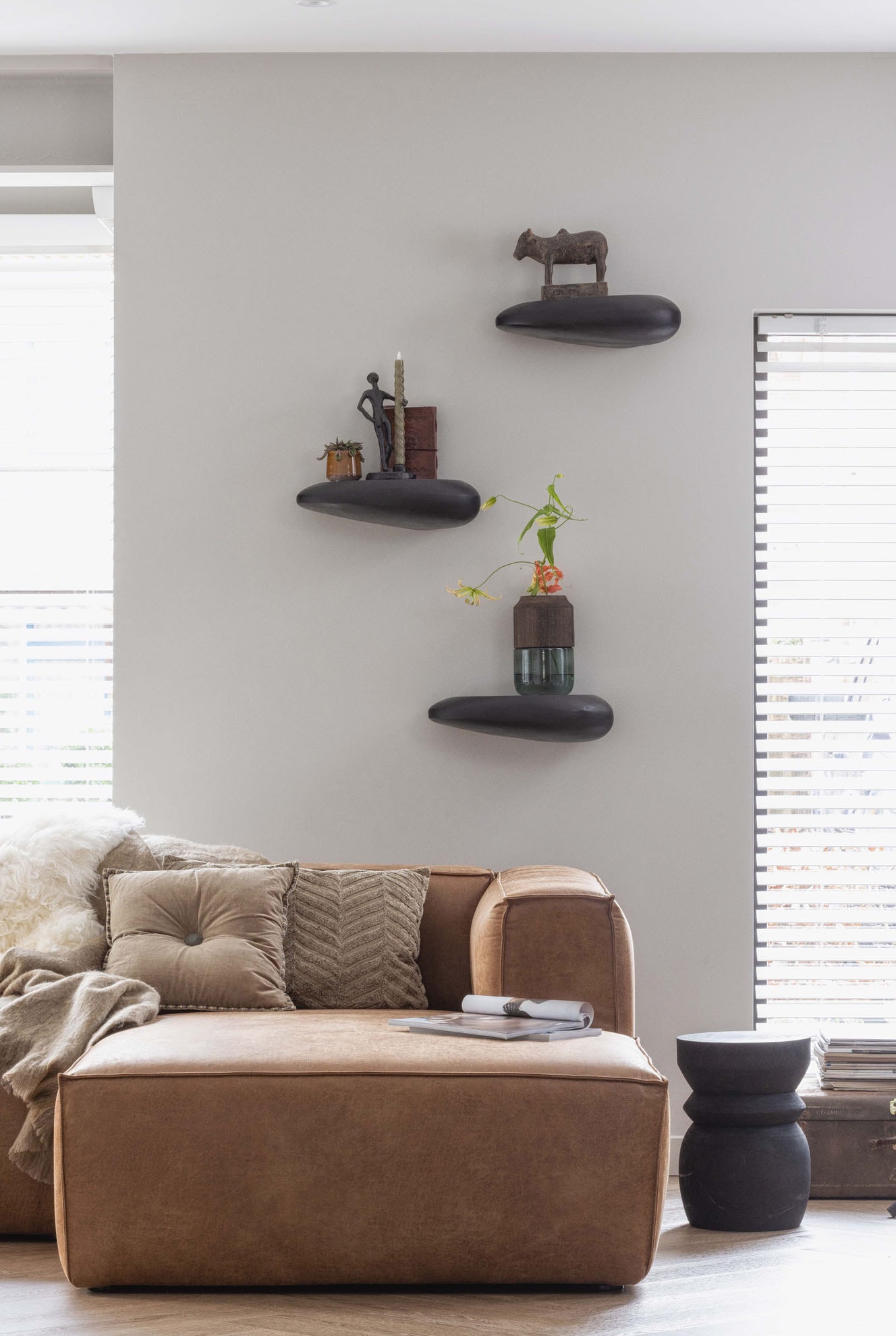 WOOOD Ecksofa »Bean«, Bezug in Lederoptik, Breite 305 cm