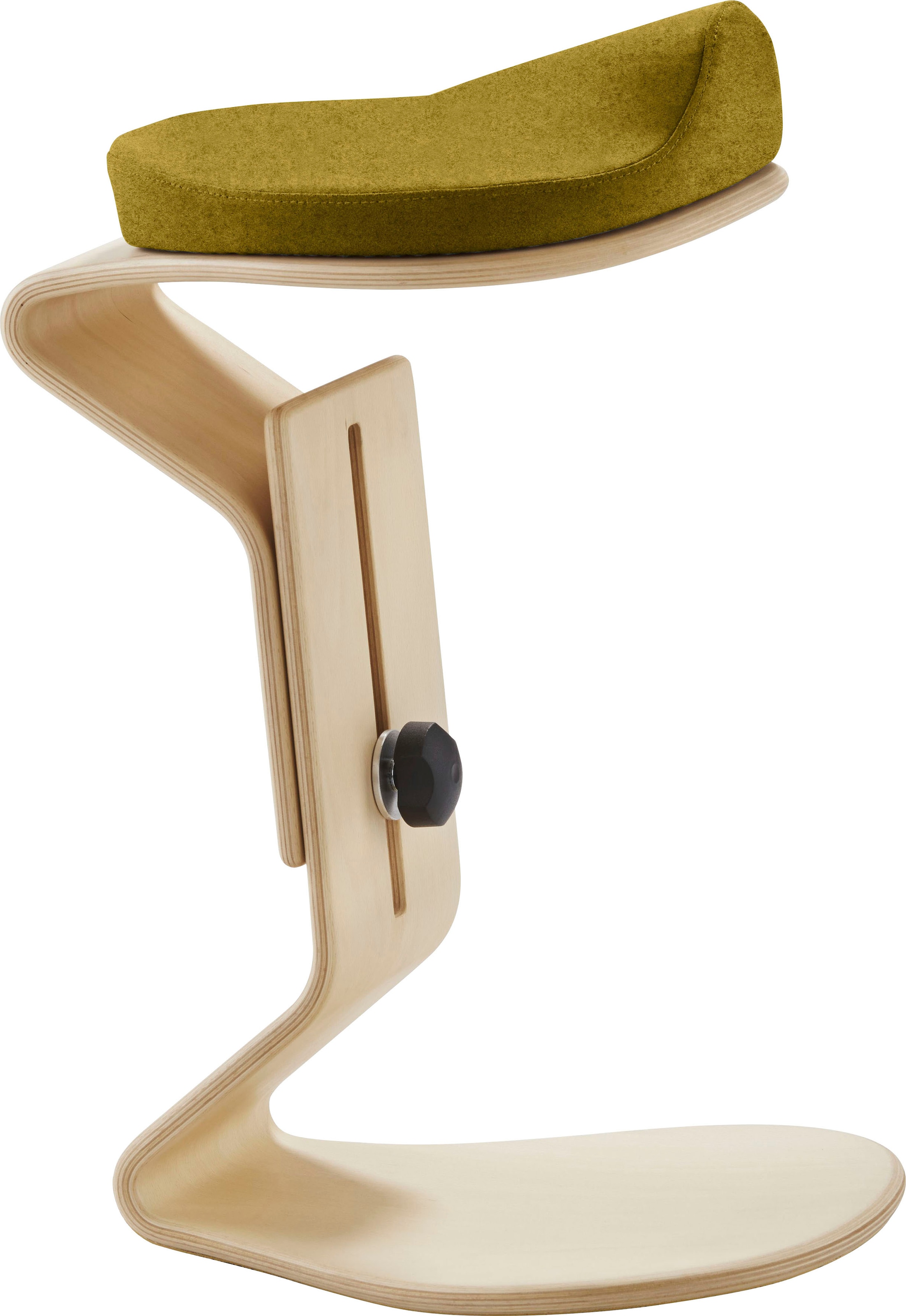 Mayer Sitzmöbel, Sitzhocker »1189« 1 Stk. tlg. NEST NATURE Hocker ready mit 3D-/Komfortsitz 1189, Senfgelb, 100% reine Schurwolle, B/H/T: 38 cm x 56 