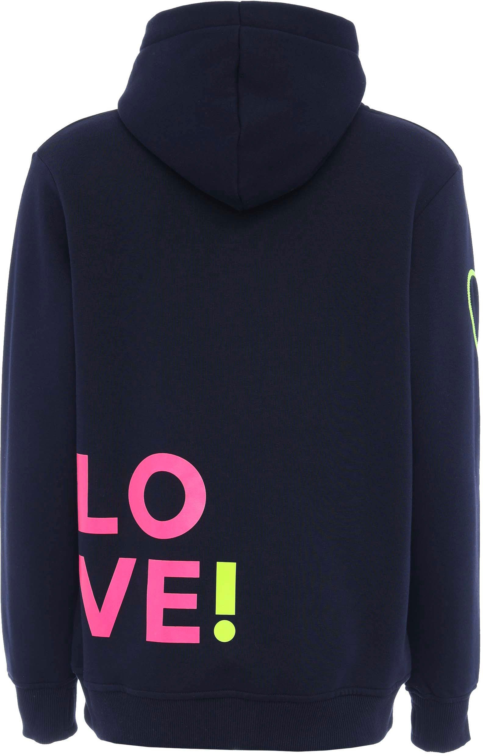 Zwillingsherz Kapuzensweatshirt, mit gesticktem Neon Herz am Ärmel und "Love" Schriftzug auf Kordel