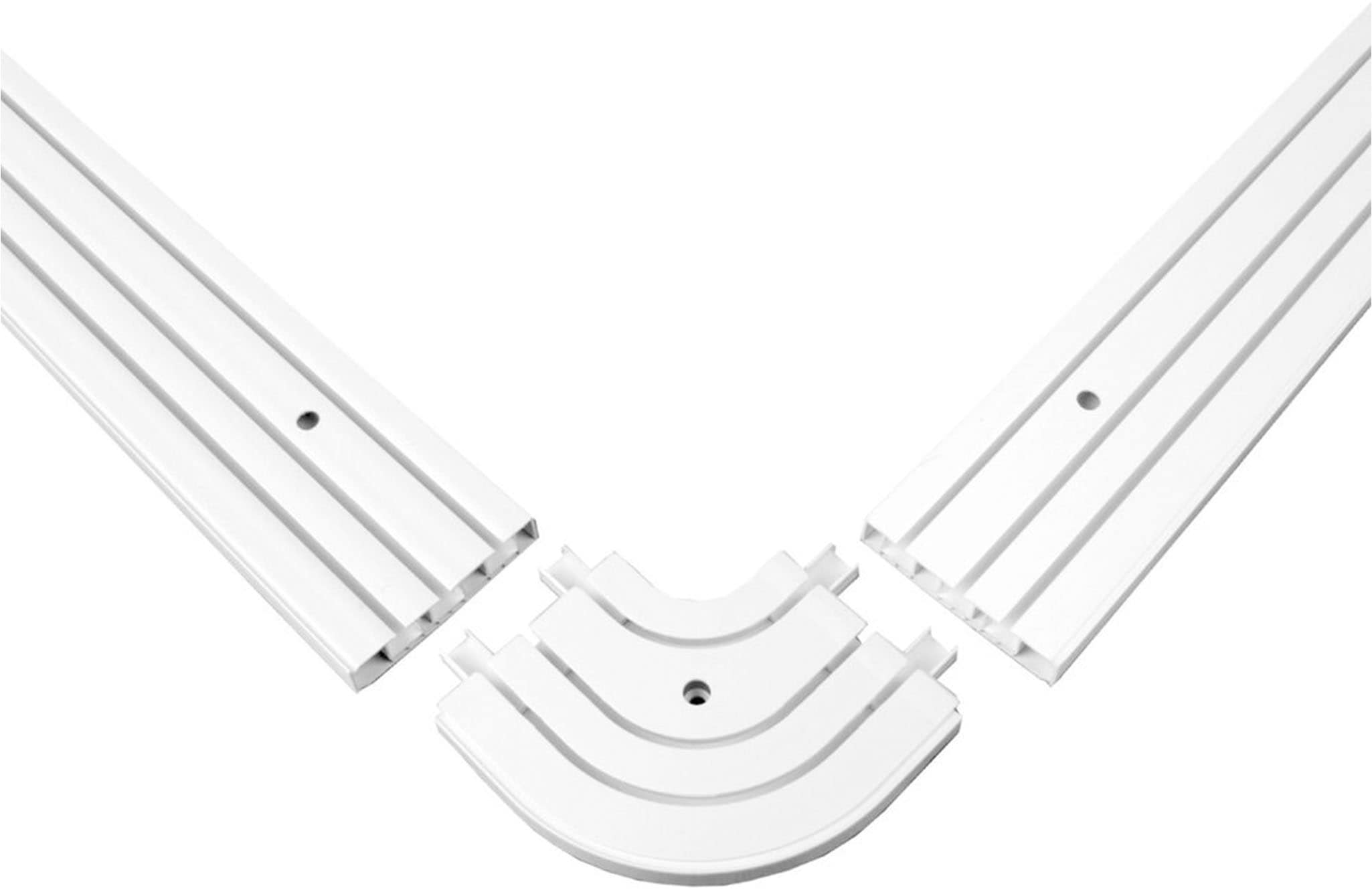 SN DECO GROUP Rundbogen für Gardinenschiene SH, 1 Paar, 3-läufig, Fixmaß, Verschraubt, Kunststoff, Abschluss für Ihre Vorhangschiene, hohe Qualität