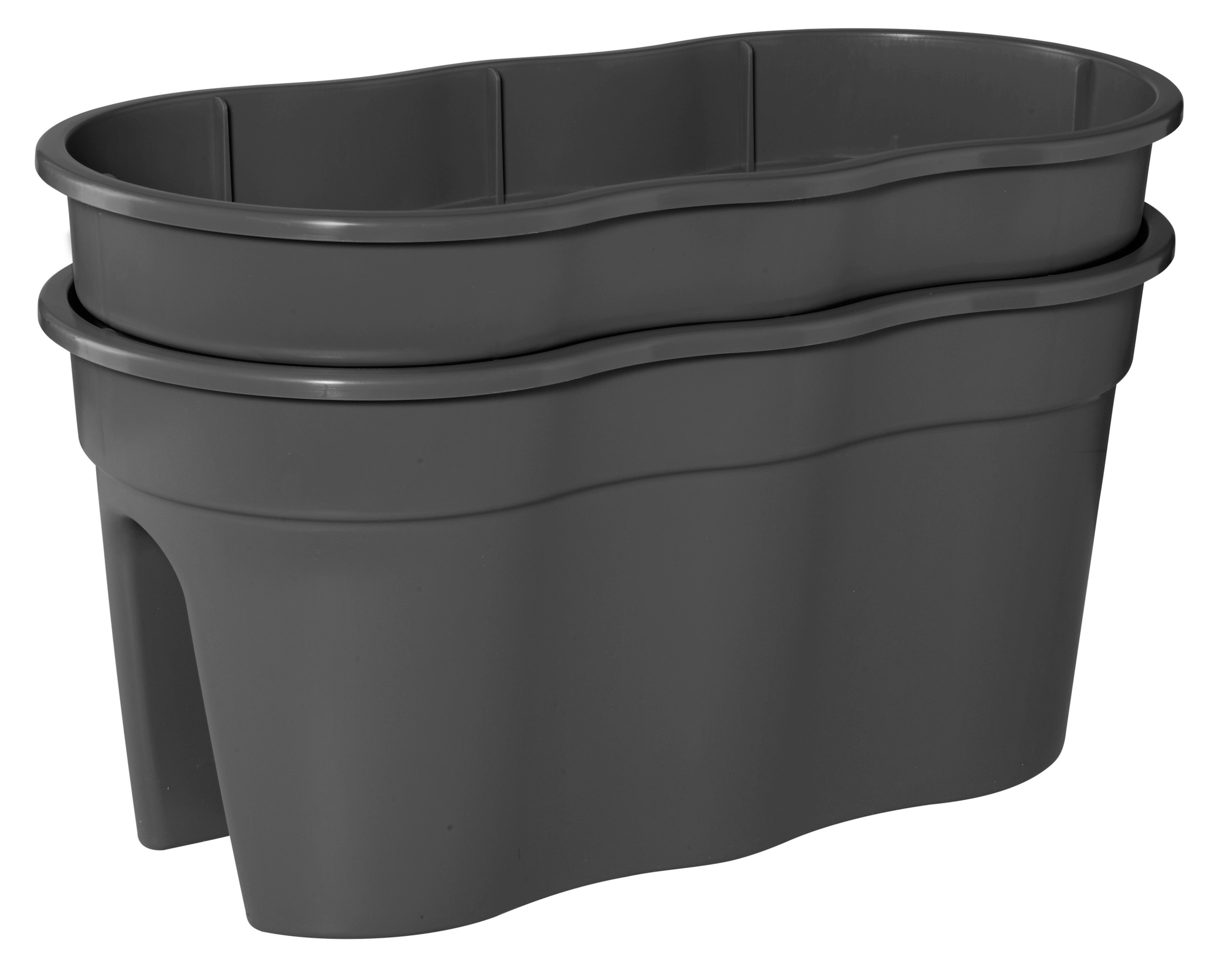 KHW Balkonkasten »Flowerclip XXL«, (Set, 2 St.), BxTxH: 57,5x27,7x27 cm
