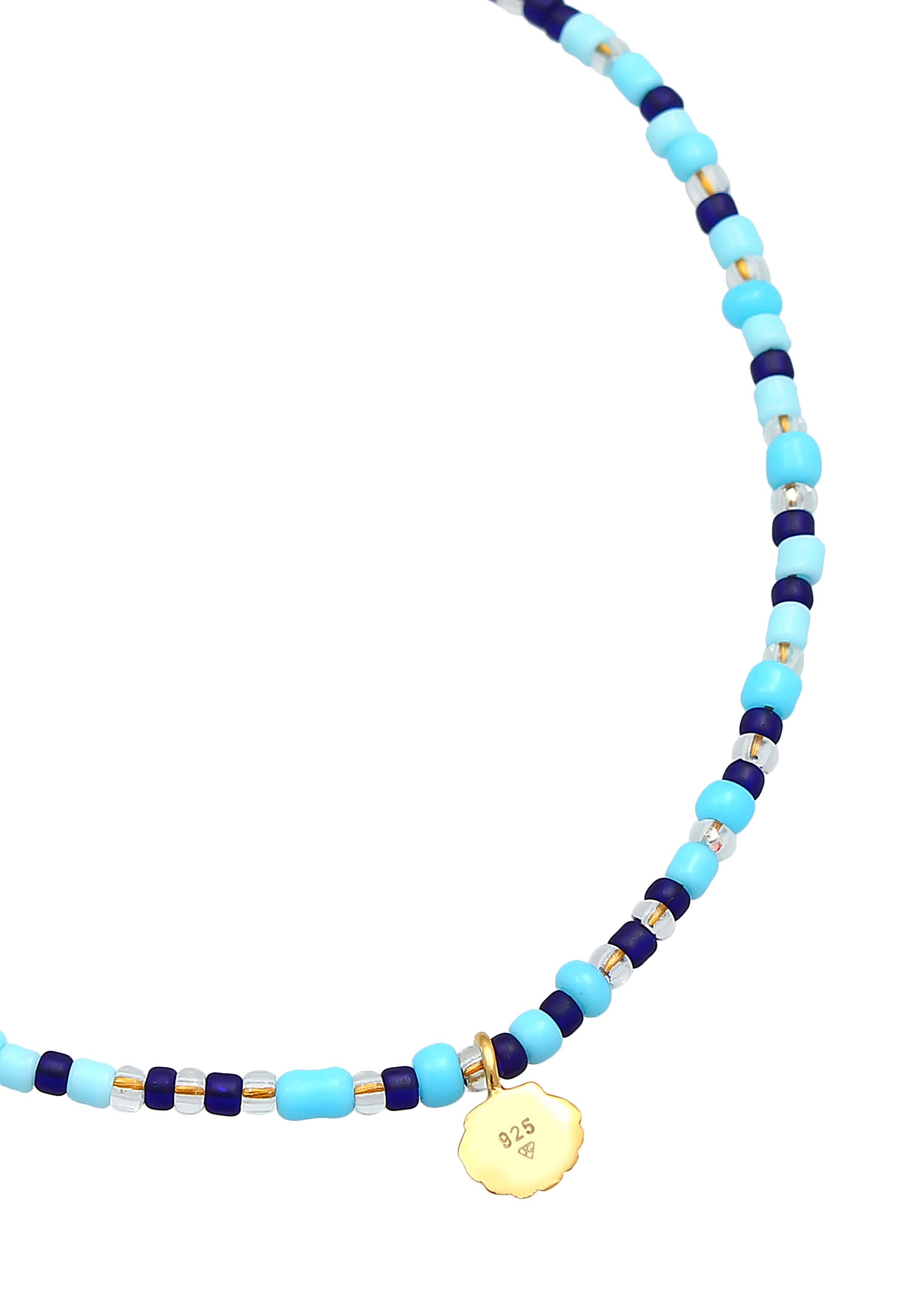 Elli Fußkette »Fußschmuck Muschel Glas Kugeln Bunt Sommer Beach 925 Silber«