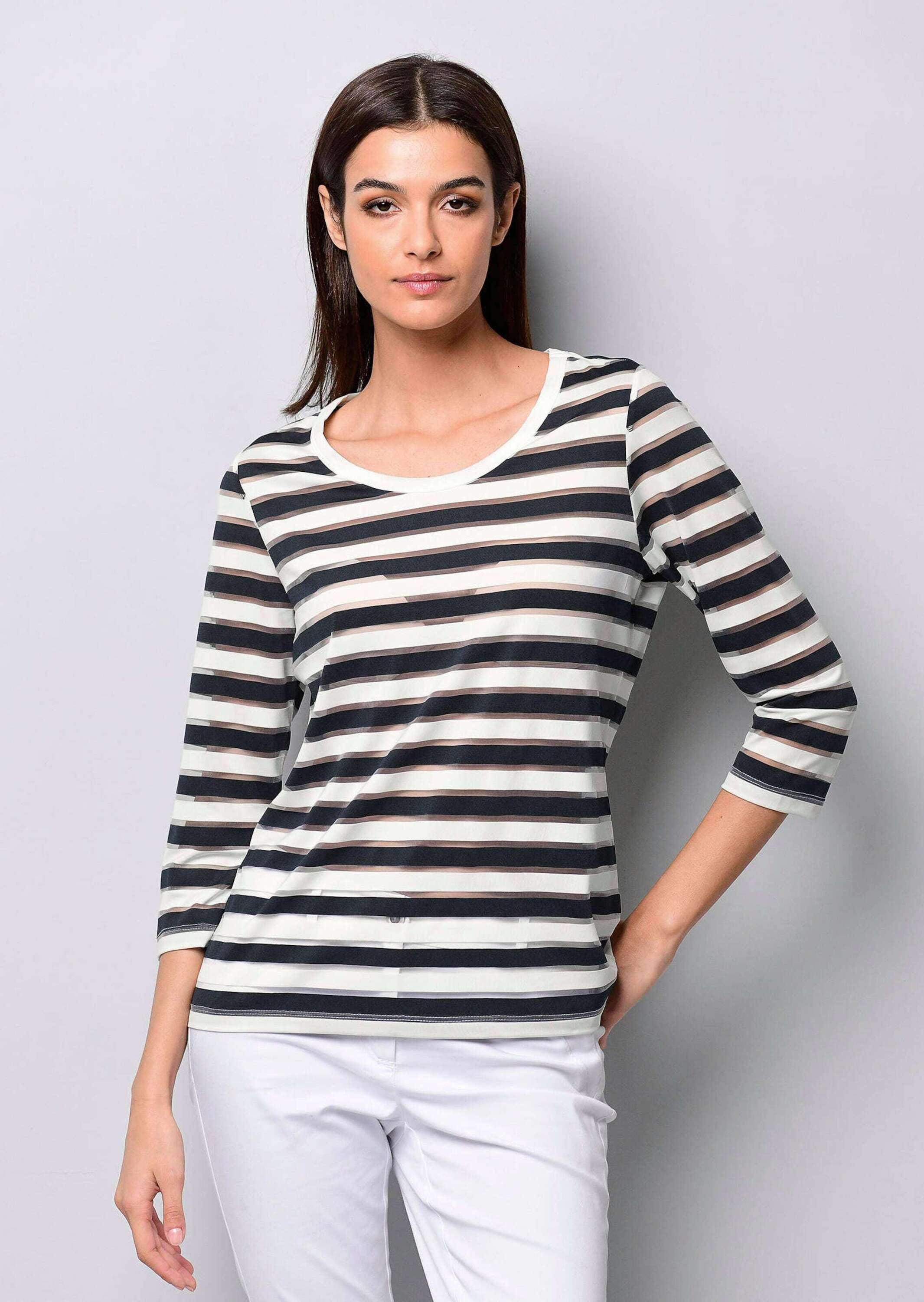 Alba Moda Kurzarmshirt »Shirt Shirt mit transparenten Streifen«