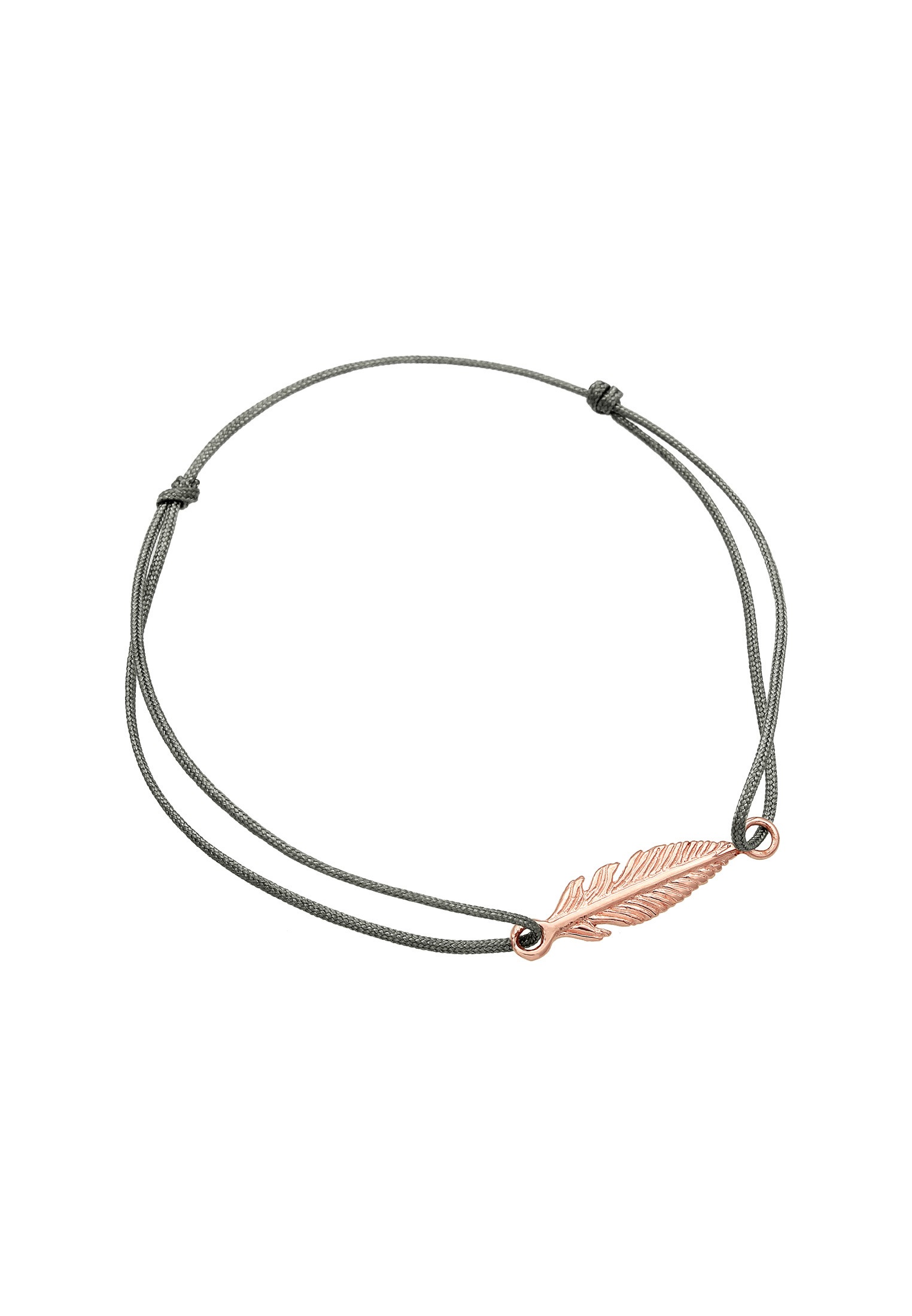 Elli Armkette »Armband Feder Boho Hippie Festival Nylon Band 925 Sterling Silber Rosegold«