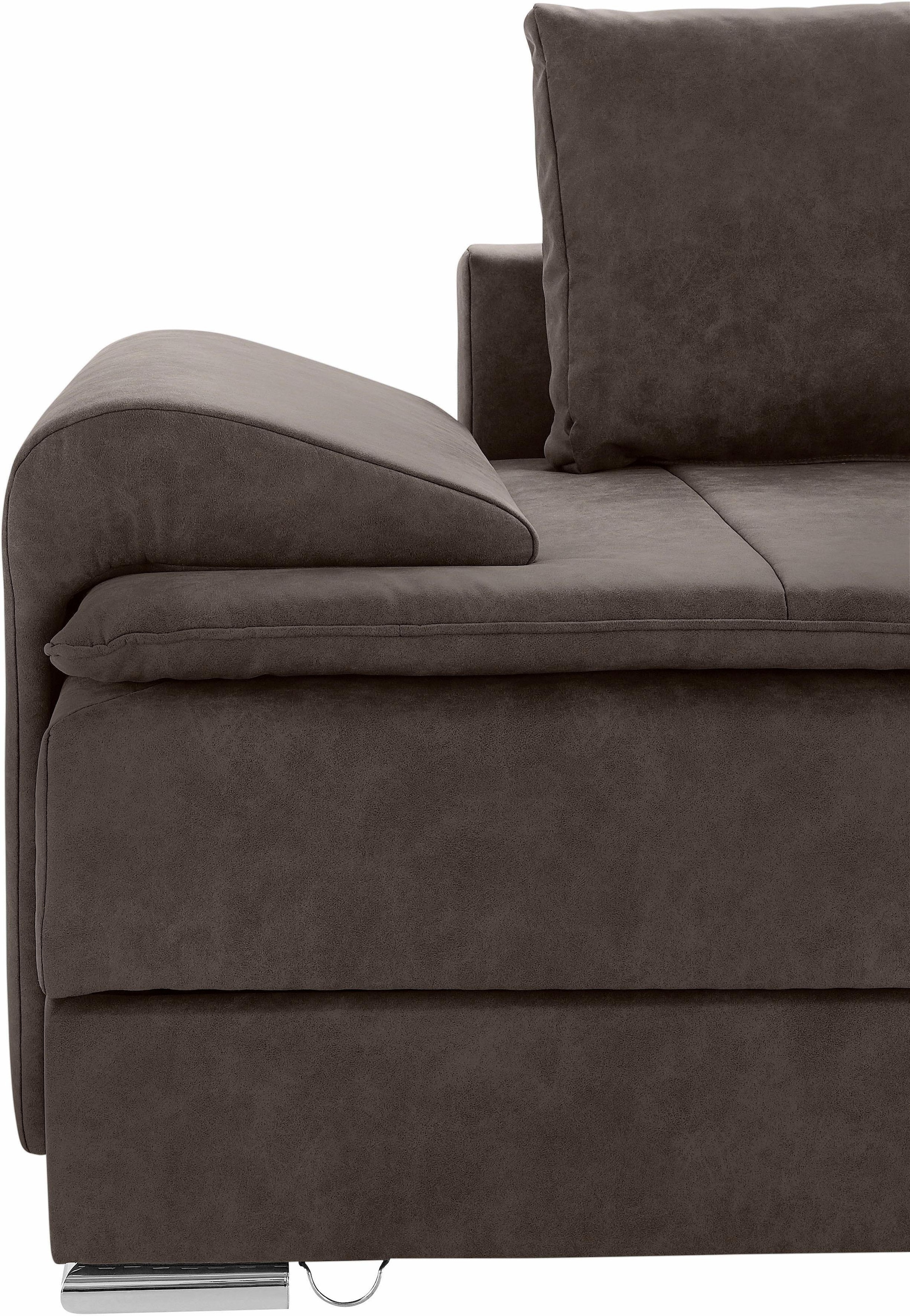 INOSIGN Ecksofa »Boxspringbett Night & Day L-Form mit Dauer-Schlaffunktion mit Armlehne«, mit Boxspring-Bettfunktion 180x200 cm und Bettkasten, Dauerschläfer!