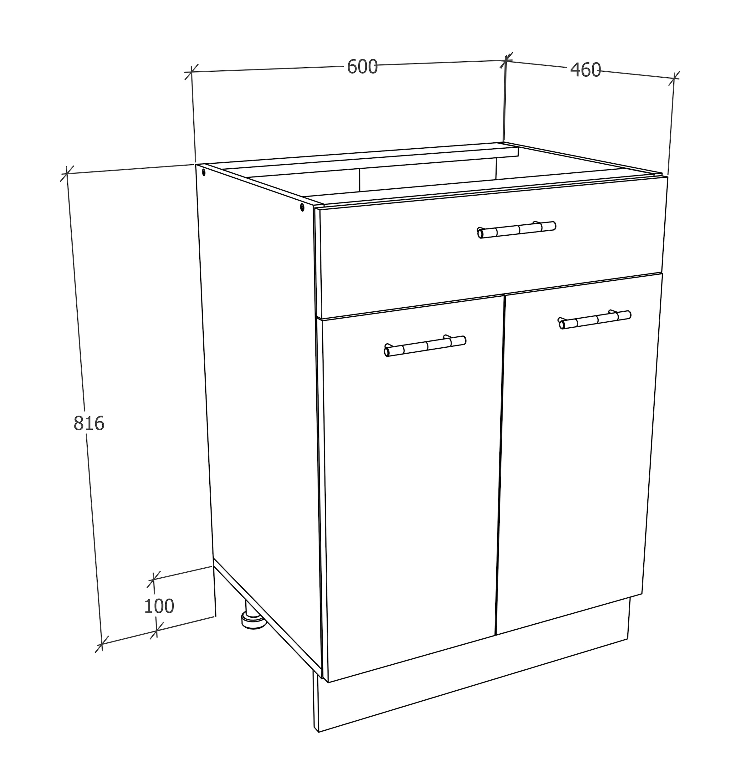 VCM Unterschrank »Küchenschrank B 60 cm Unterschrank Schublade Esilo«